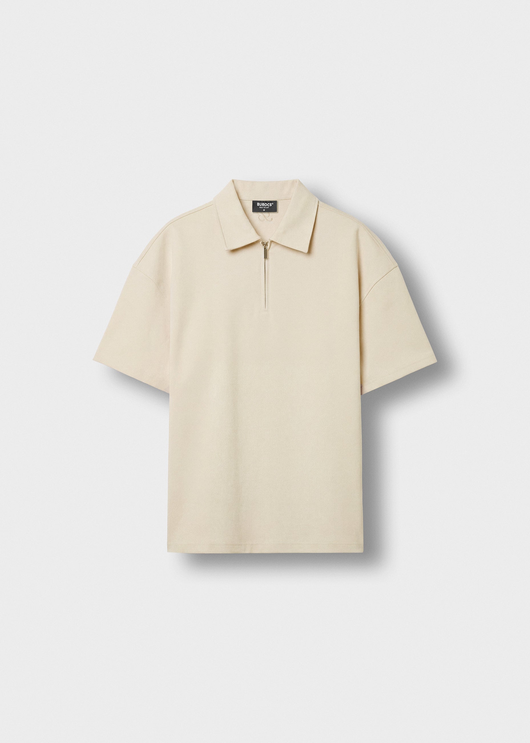 burocs-t-shirts-quarter-zip-t-shirt-beige-oversize-fit image 1