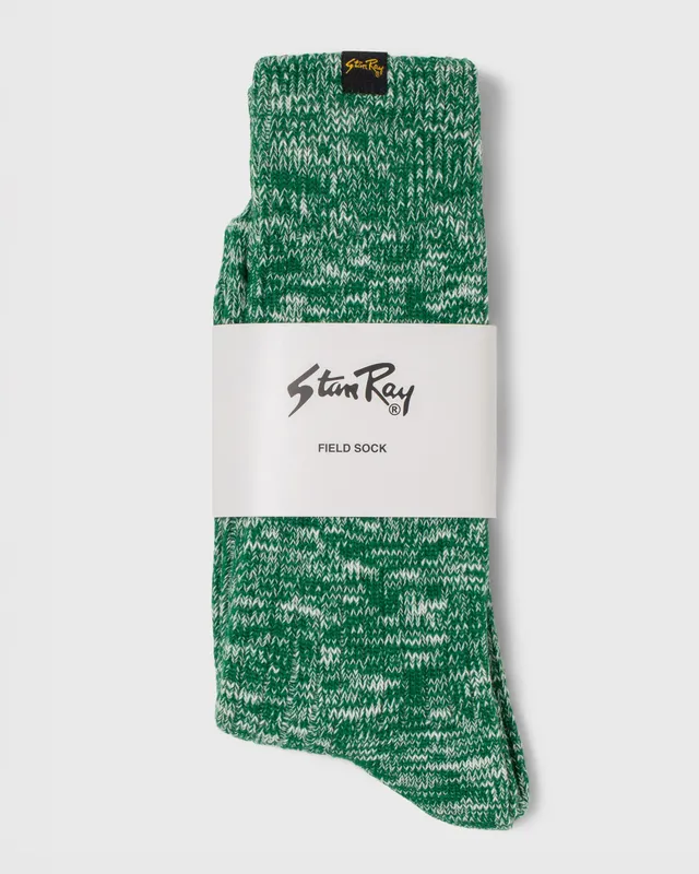 stan-ray-field-sock-socken-green-melange-baumwolle image 1