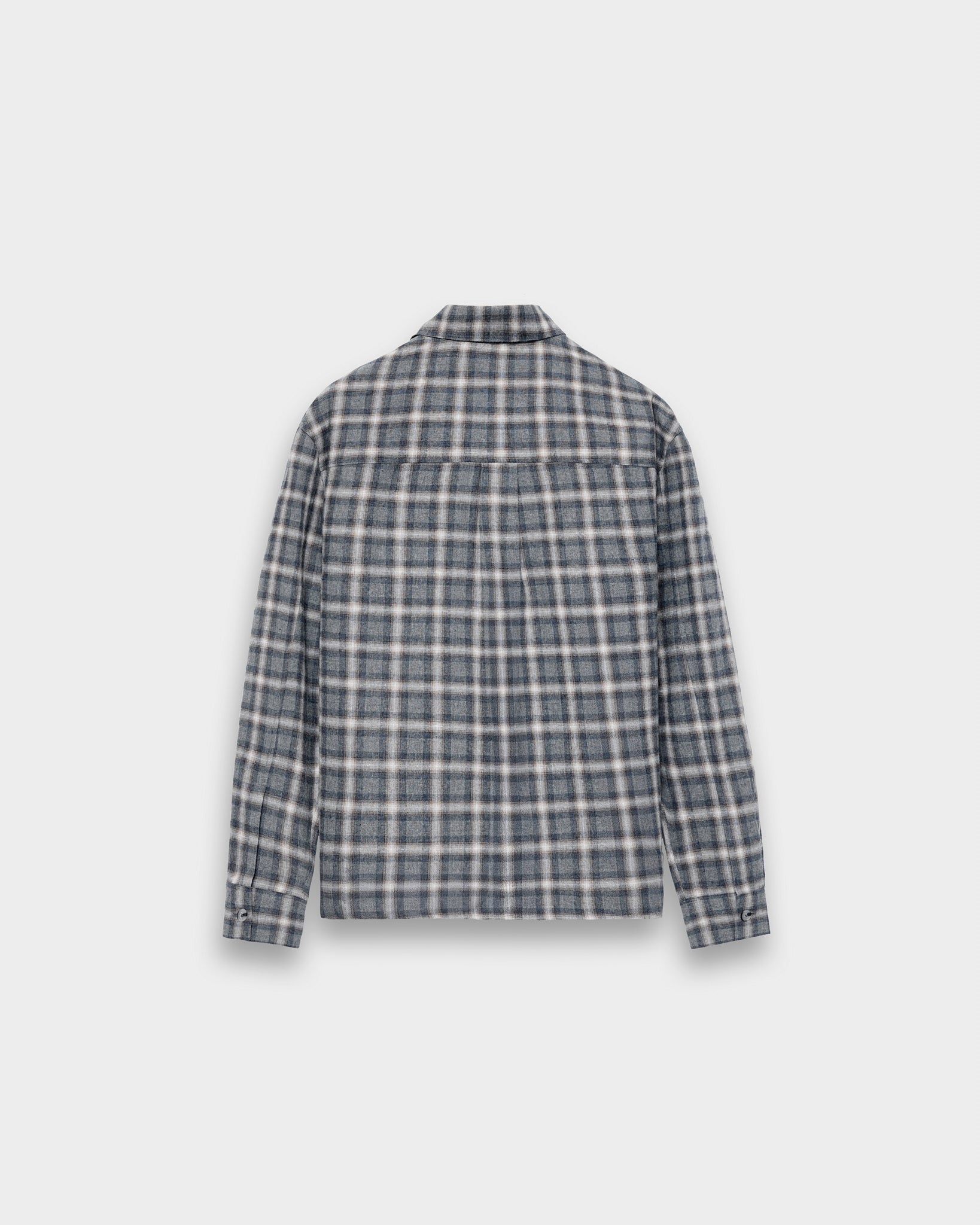eightyfive-checked-shirt-flanellhemd-grey-melange-knopf image 2