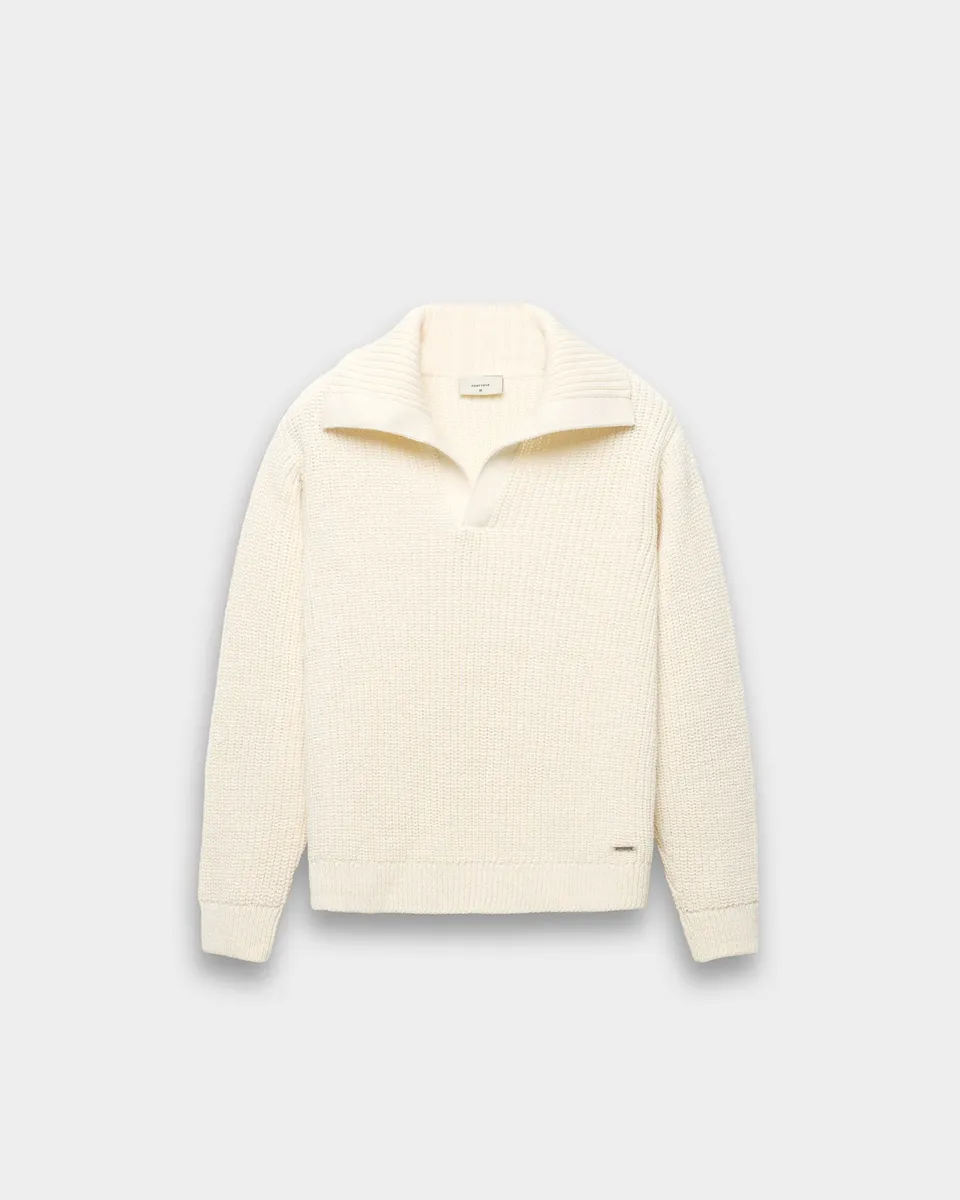 eightyfive-tops-knitted-polo-sweater-strickpullover-beige-wolle image 1