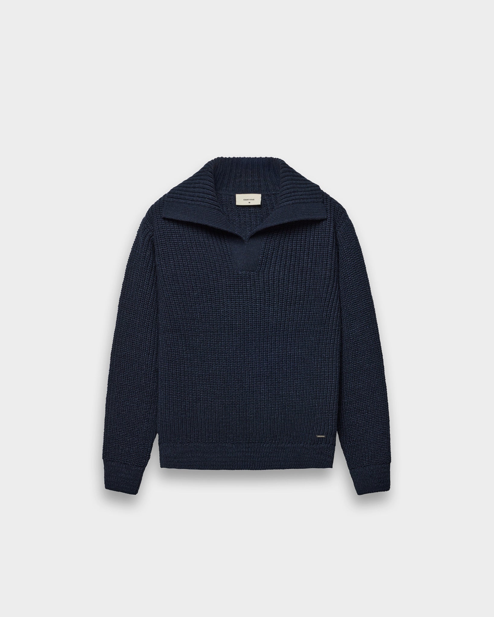 eightyfive-tops-knitted-polo-sweater-herren-navy-wolle image 1