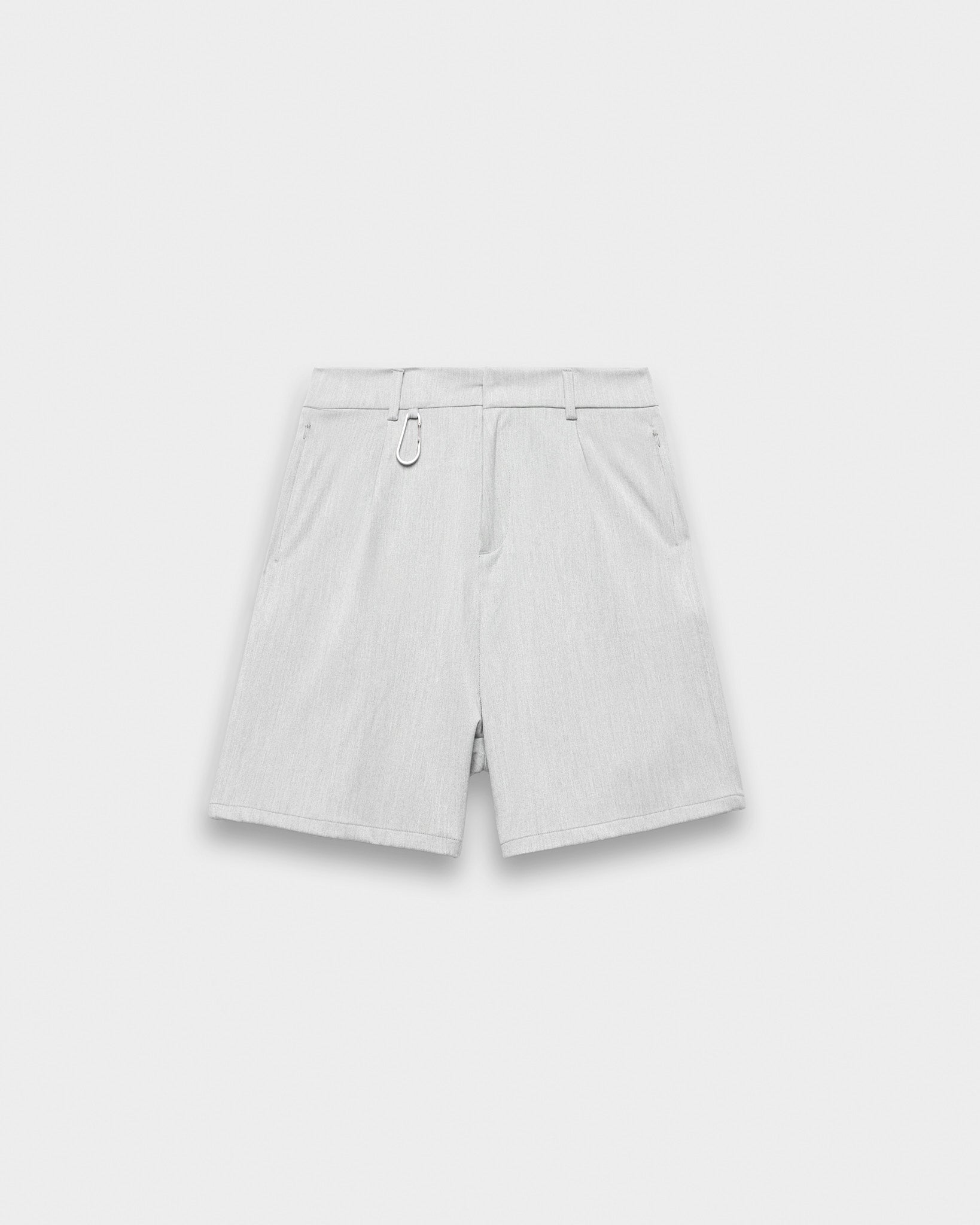 eightyfive-pleated-tailored-shorts-platinum-grey image 1