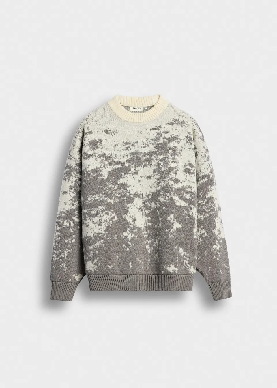 burocs-pixel-knit-sweater-grey-jacquard-oversized image 1