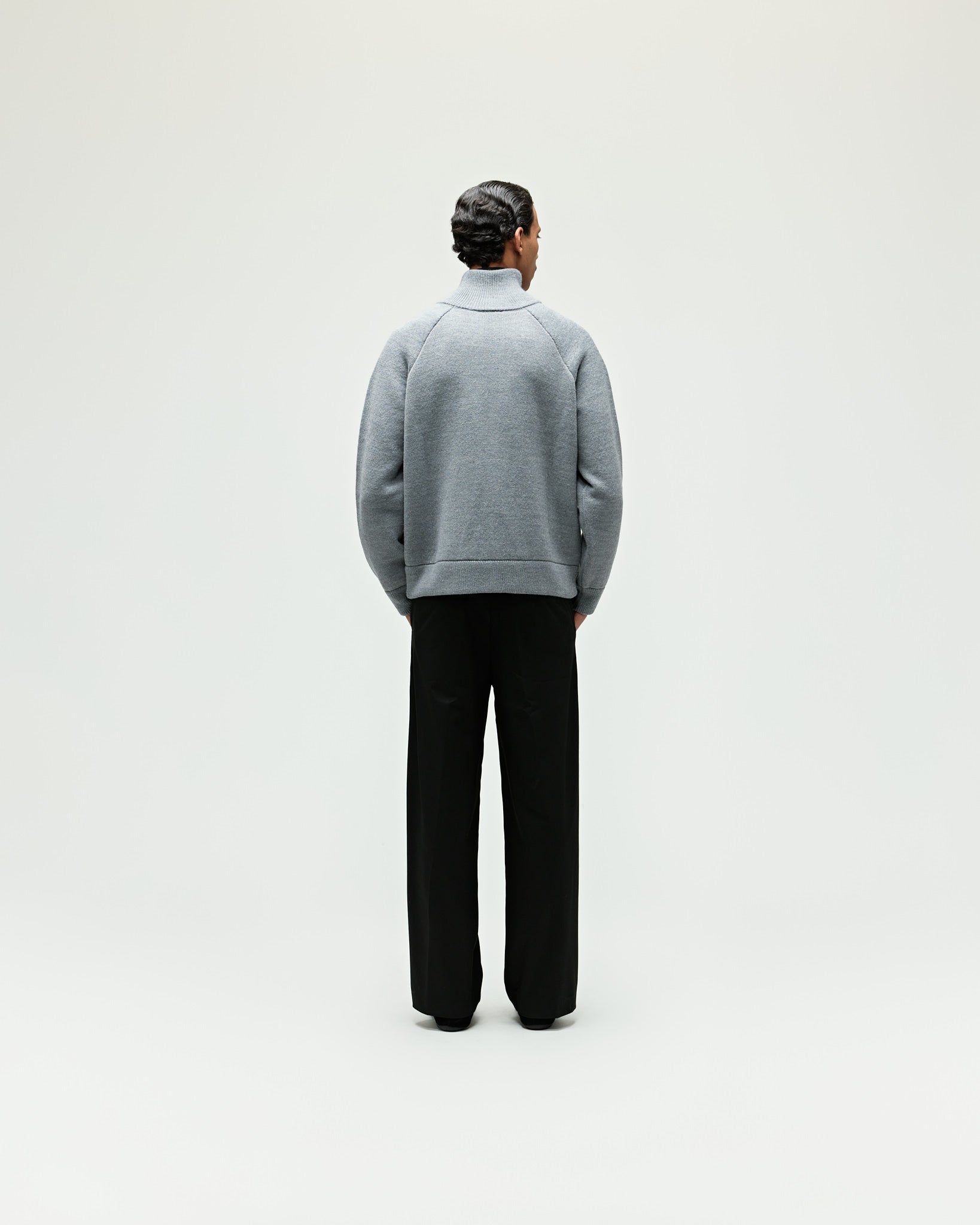 eightyfive-heavy-knit-zip-up-strickjacke-grey-melange-wolle image 6