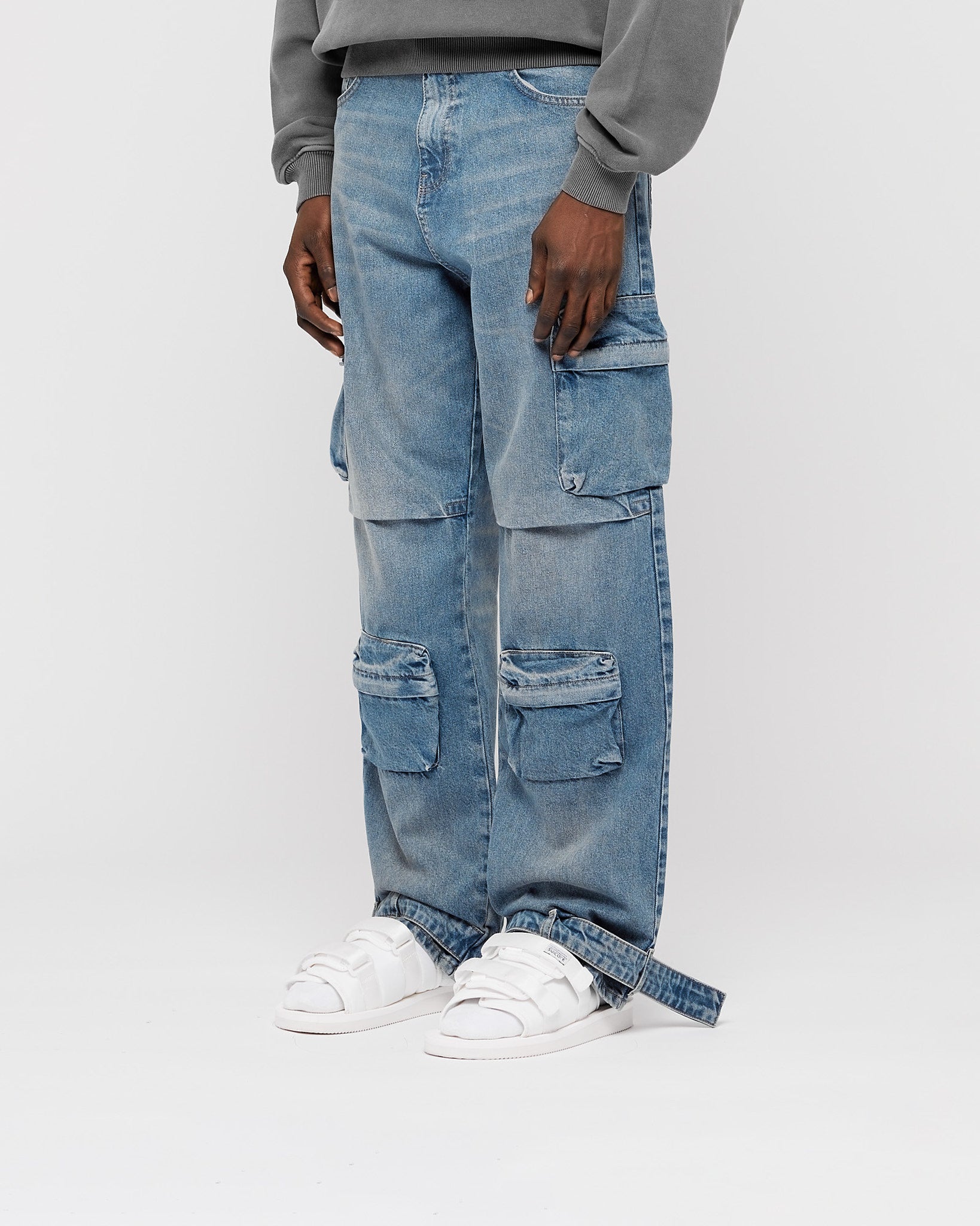eightyfive-denim-baggy-cargo-pants-light-sand-wash-baumwolle image 3