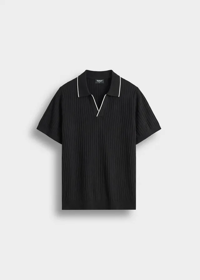 burocs-polo-t-shirt-herren-black-feinstrick-viskose image 1
