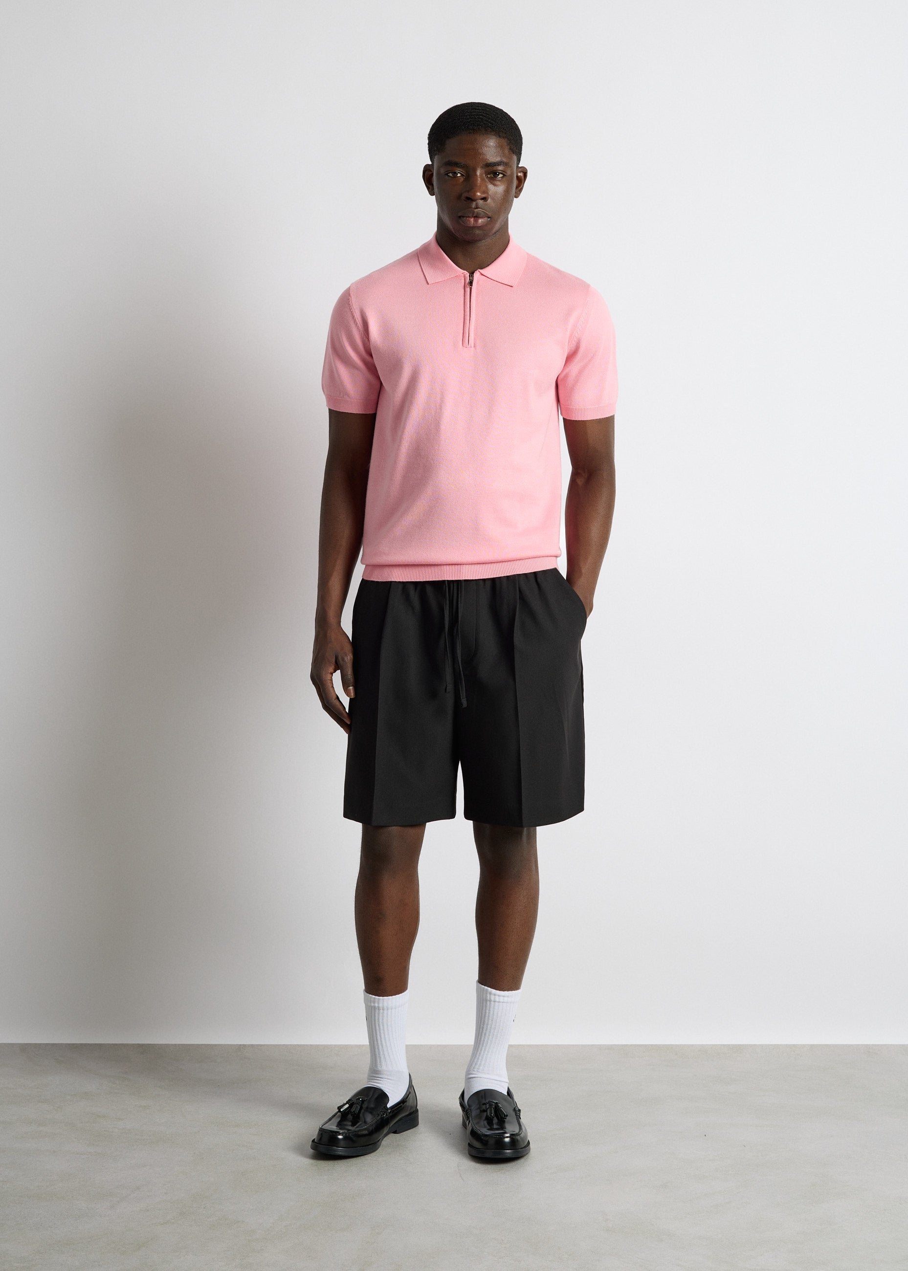 burocs-quarter-zip-polo-shirt-pink-nectar-slim-fit image 5