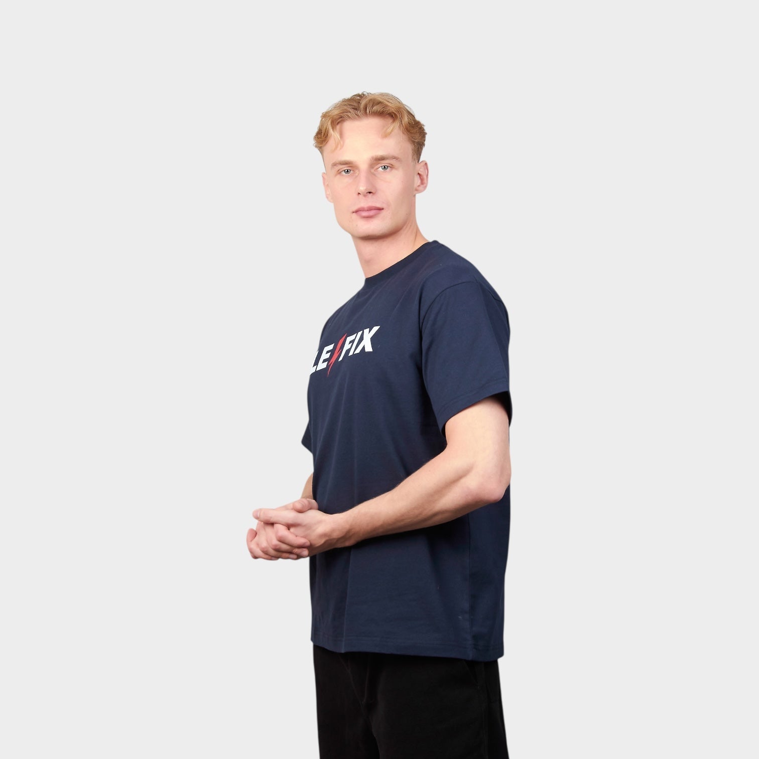 le-fix-lightning-26-t-shirt-navy-logo-baumwolle image 3