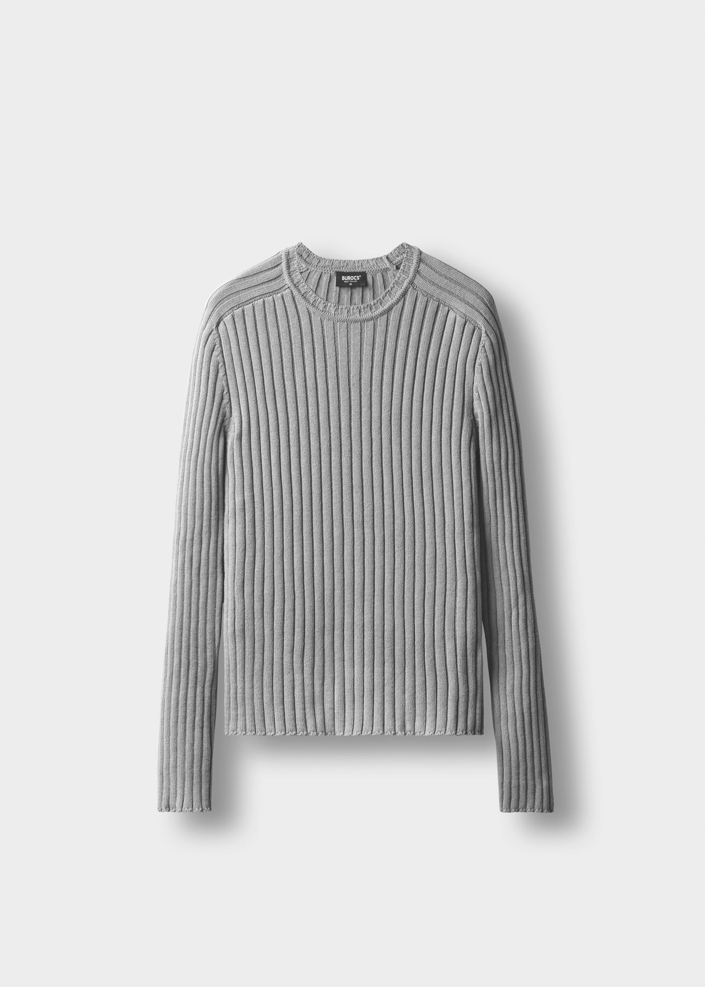 burocs-knitwear-ribbed-knit-sweater-pullover-grau-slim-fit image 1