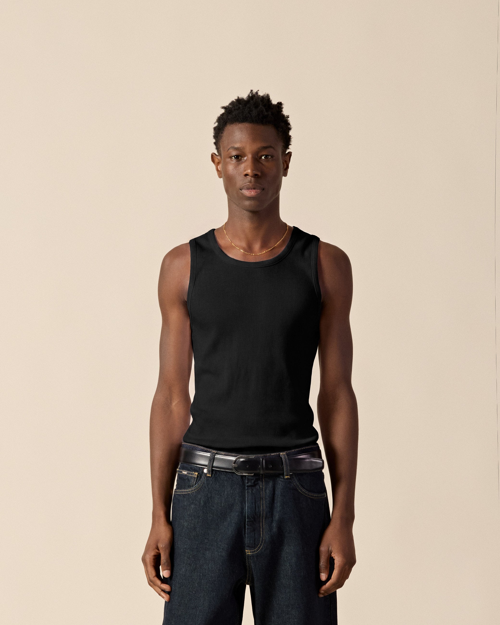 eightyfive-signature-tanktop-herren-top-schwarz-slim-fit-baumwolle image 3