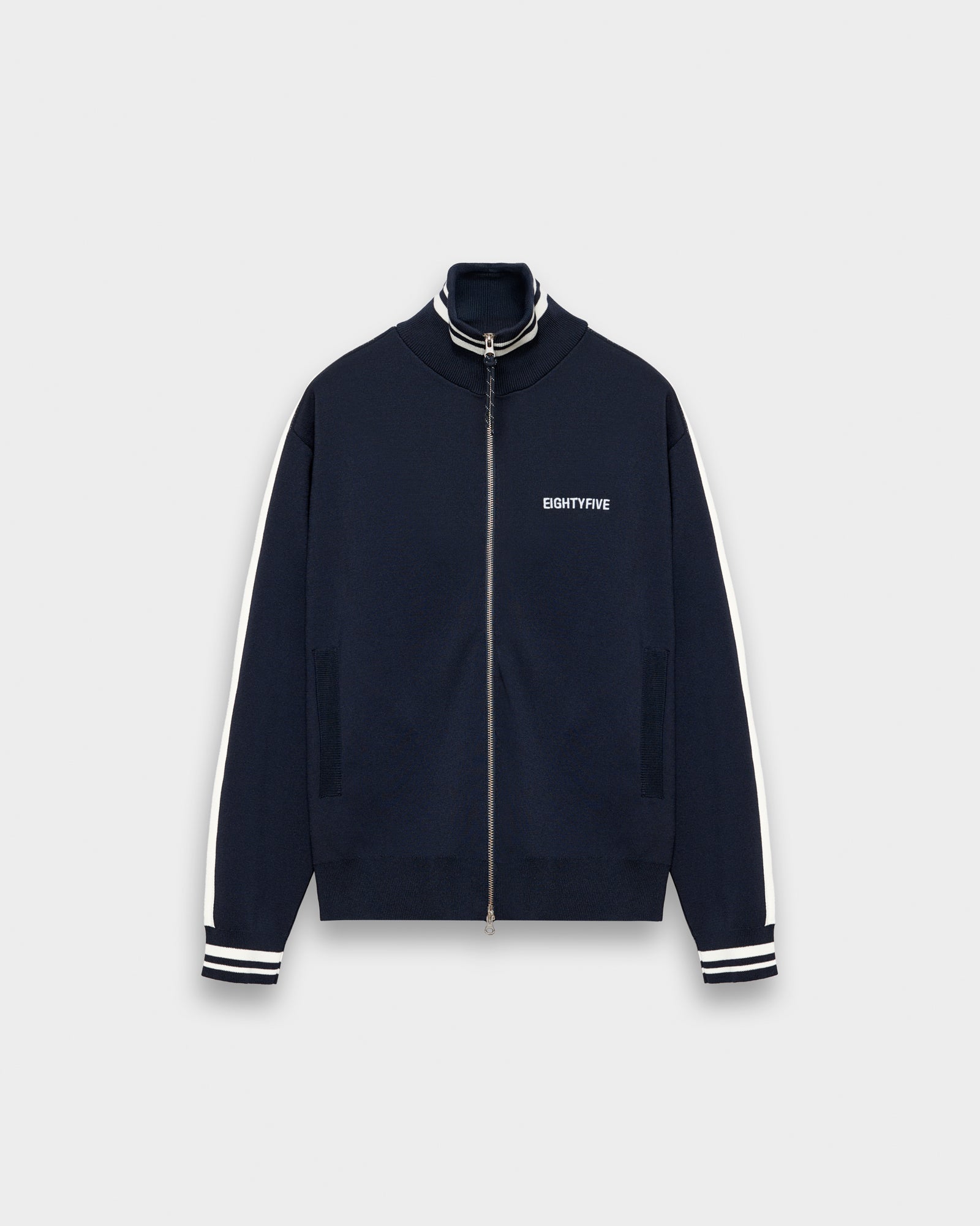 eightyfive-knit-trackjacket-jacke-navy-stehkragen image 1