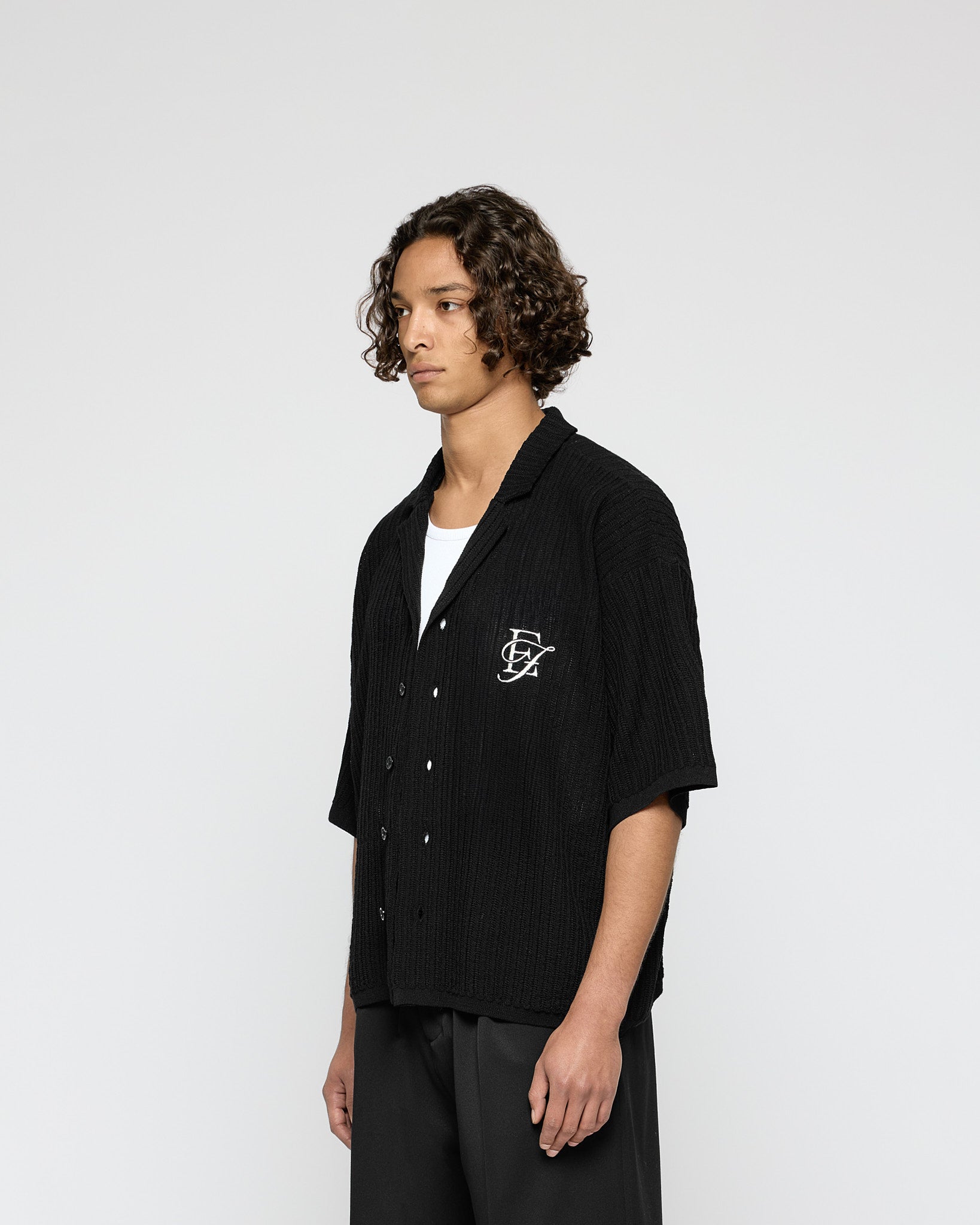 eightyfive-ef-contrast-knit-shirt-strickshirt-black-oversized image 3