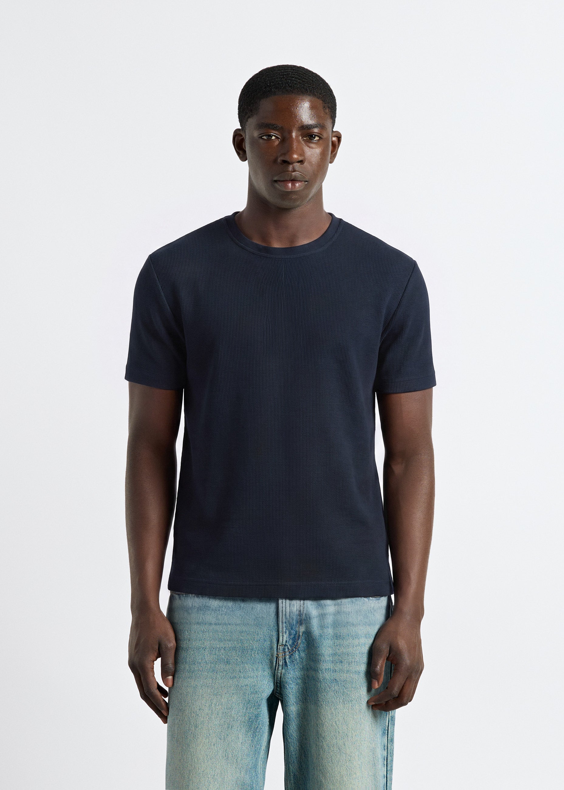 burocs-t-shirts-slim-rib-t-shirt-navy-baumwolle image 4