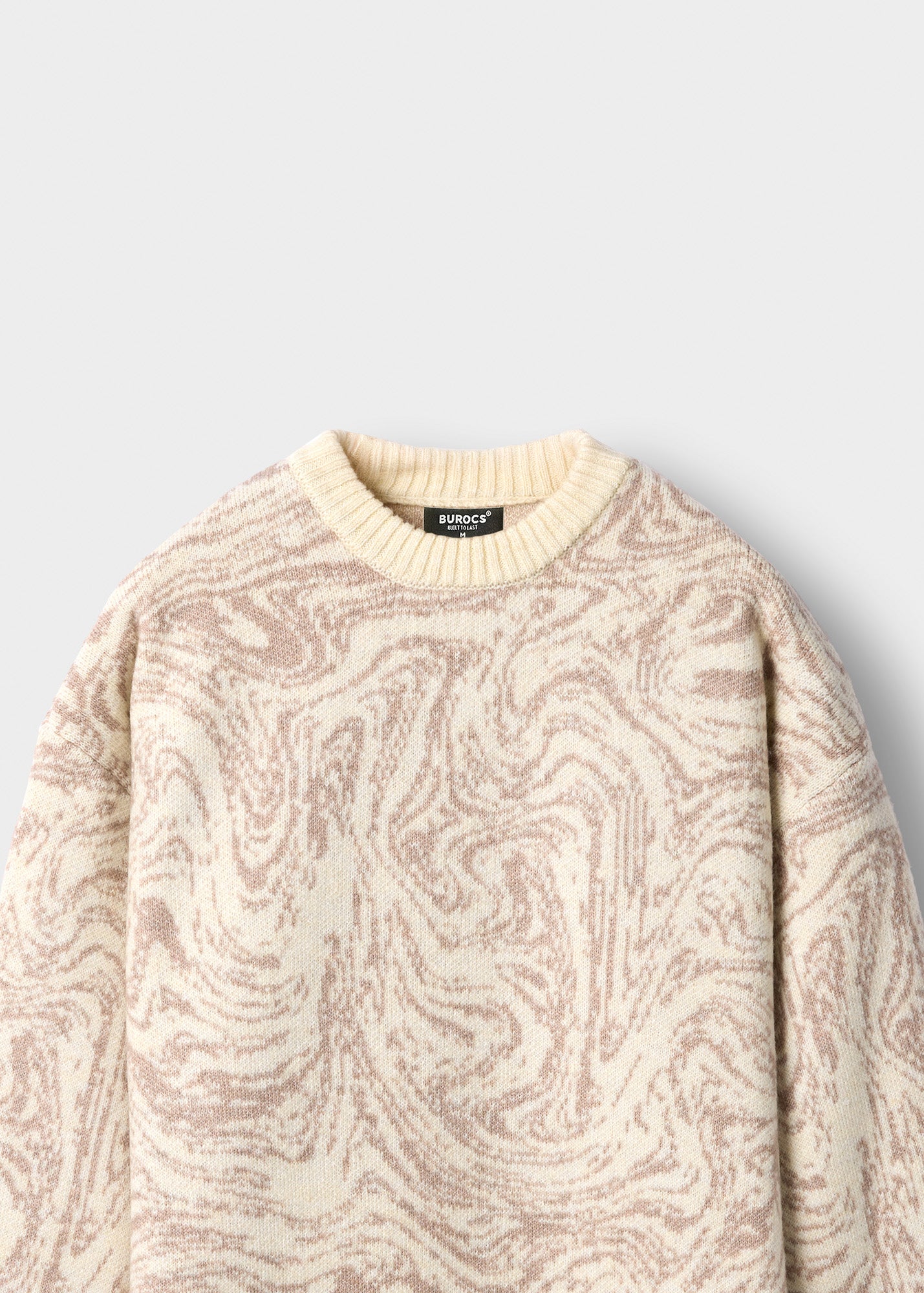burocs-swirl-crewneck-sweater-herren-creme-jacquard-strick image 3