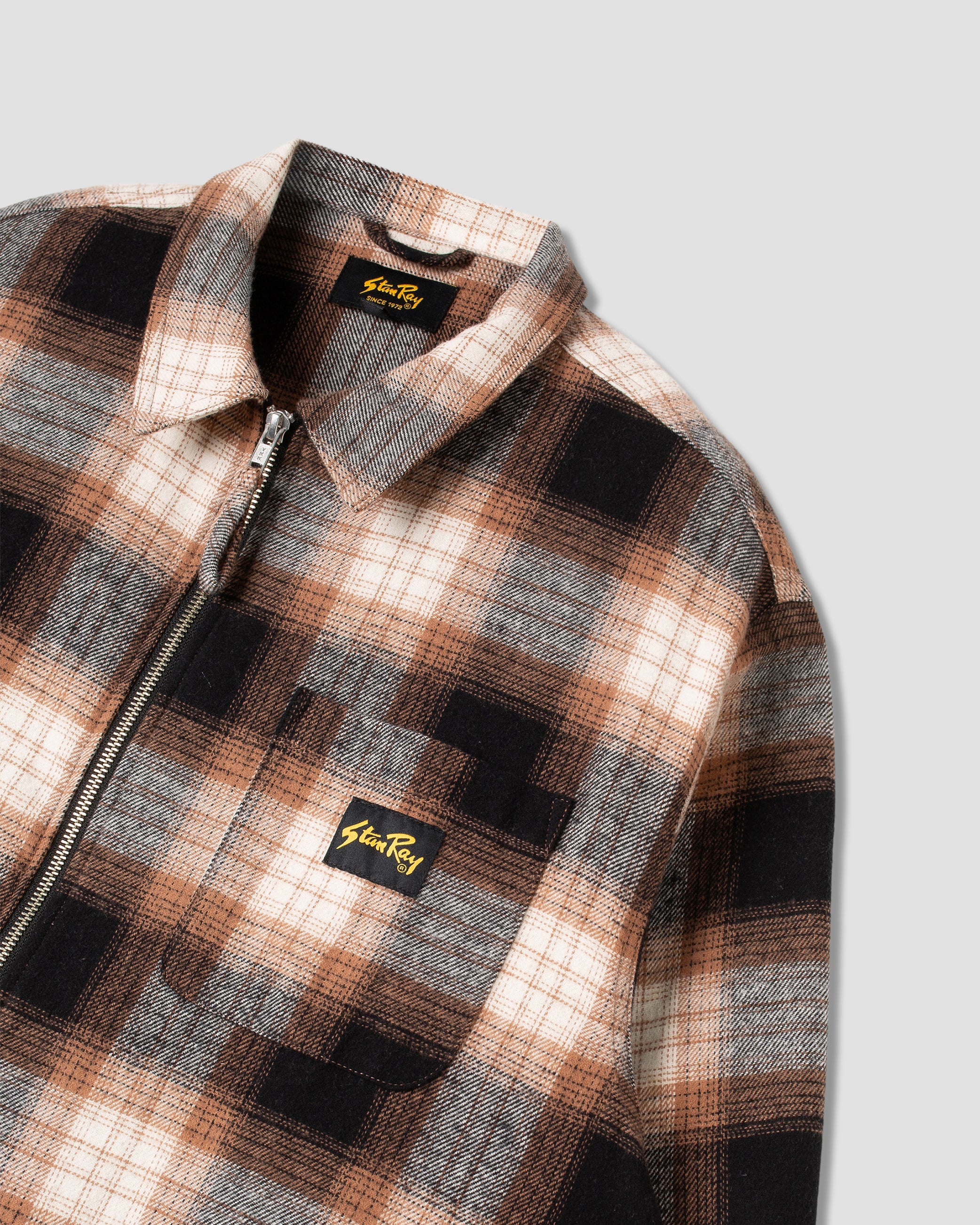 stan-ray-zip-shirt-flanellhemd-brown-plaid image 3