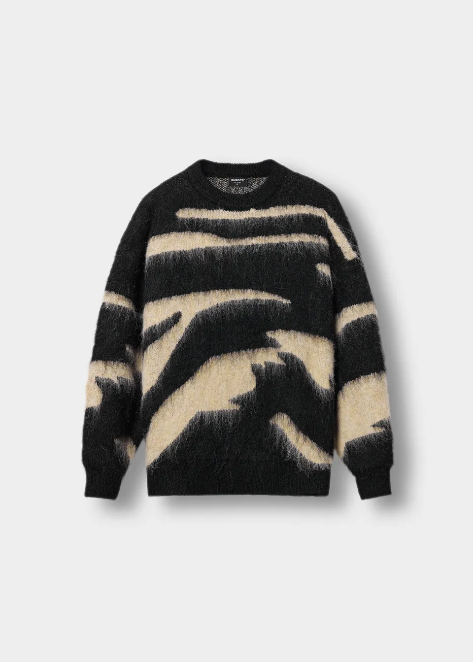 burocs-hairy-monochrome-knit-sweater-black-oversize image 1