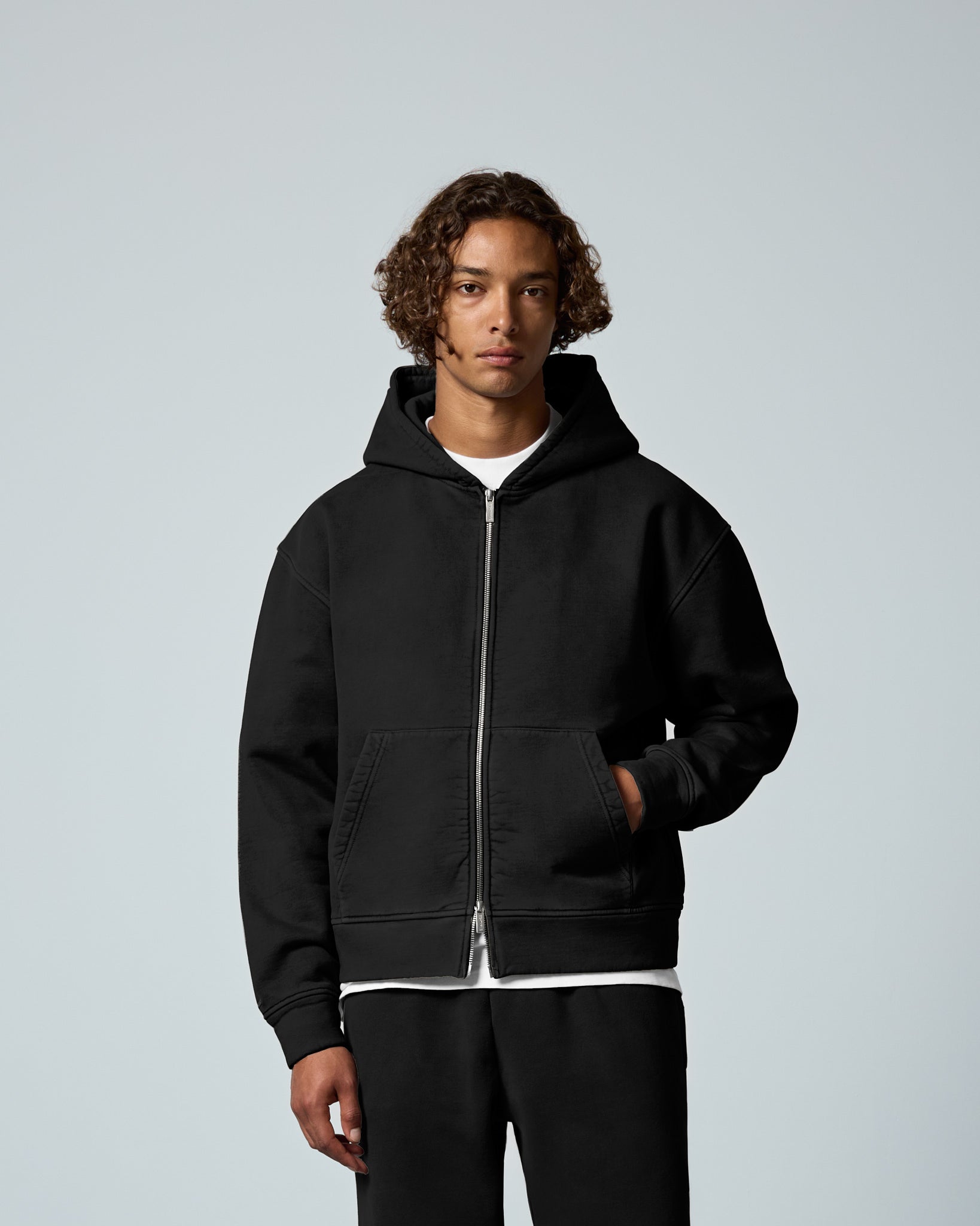 eightyfive-signature-heavy-zip-hoodie-black-490gsm image 3