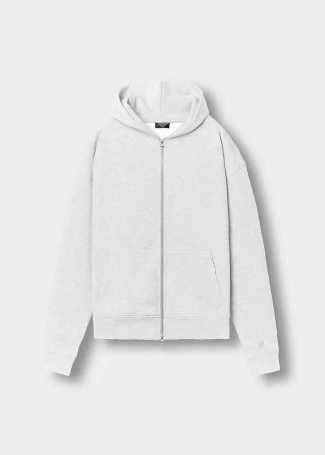 burocs-basic-zip-hoodie-ash-grey-oversized-fit image 1