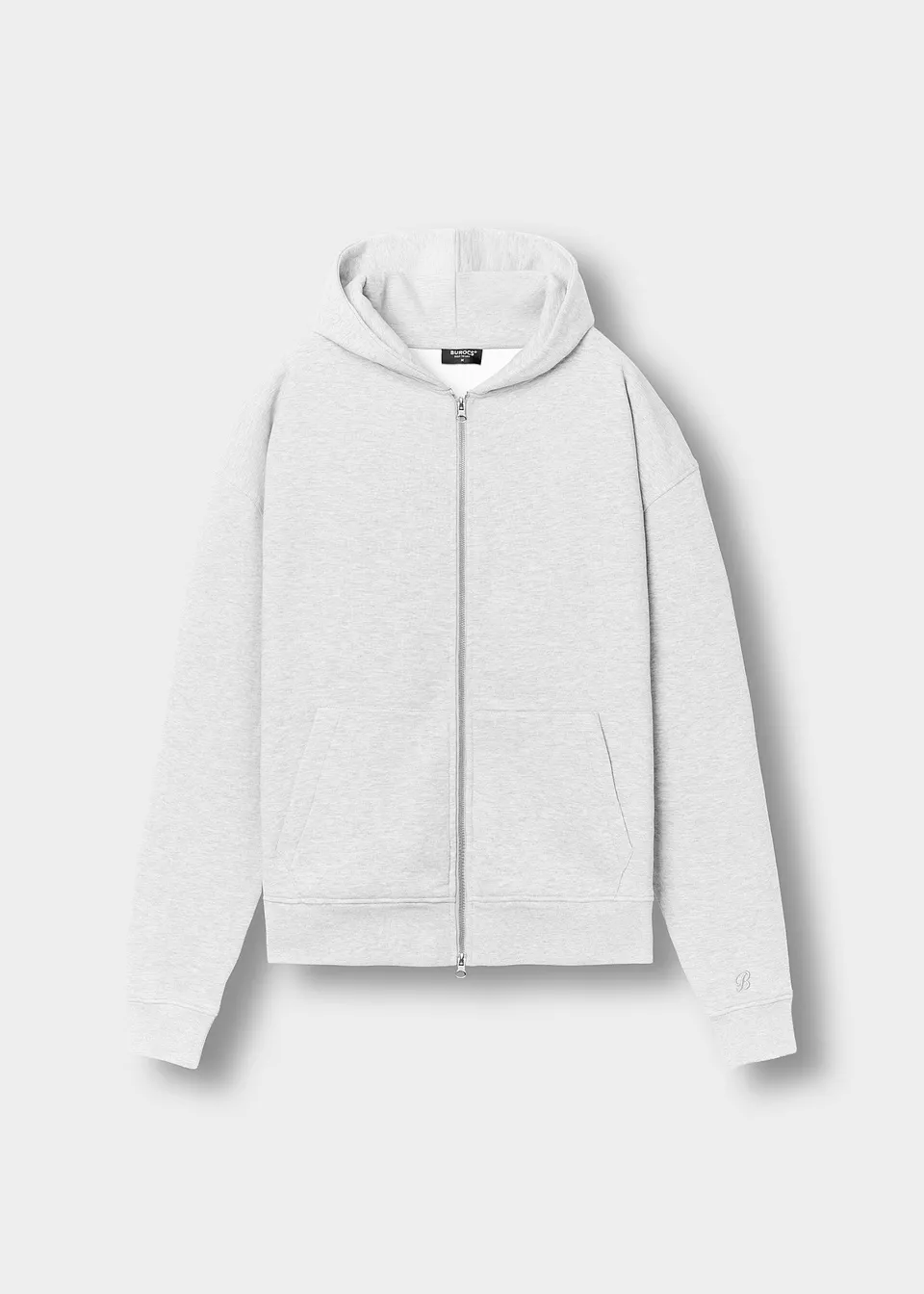 burocs-basic-zip-hoodie-ash-grey-oversized-fit image 1