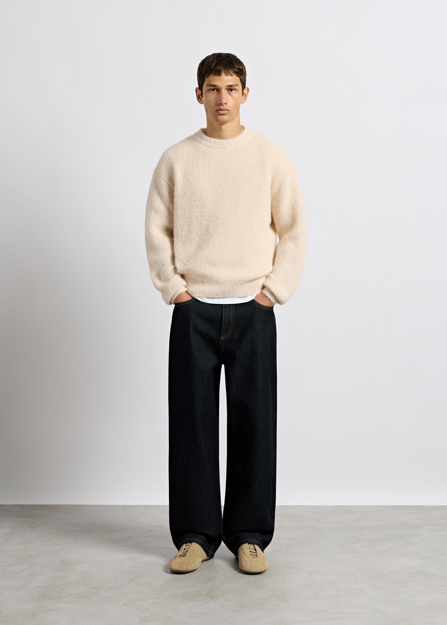 burocs-knitwear-fuzzy-knit-crewneck-pullover-off-white image 4