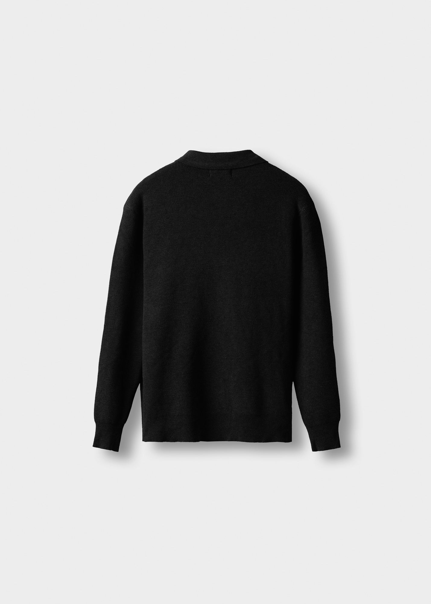 burocs-heavy-polo-knit-sweater-herren-schwarz-baumwolle image 2