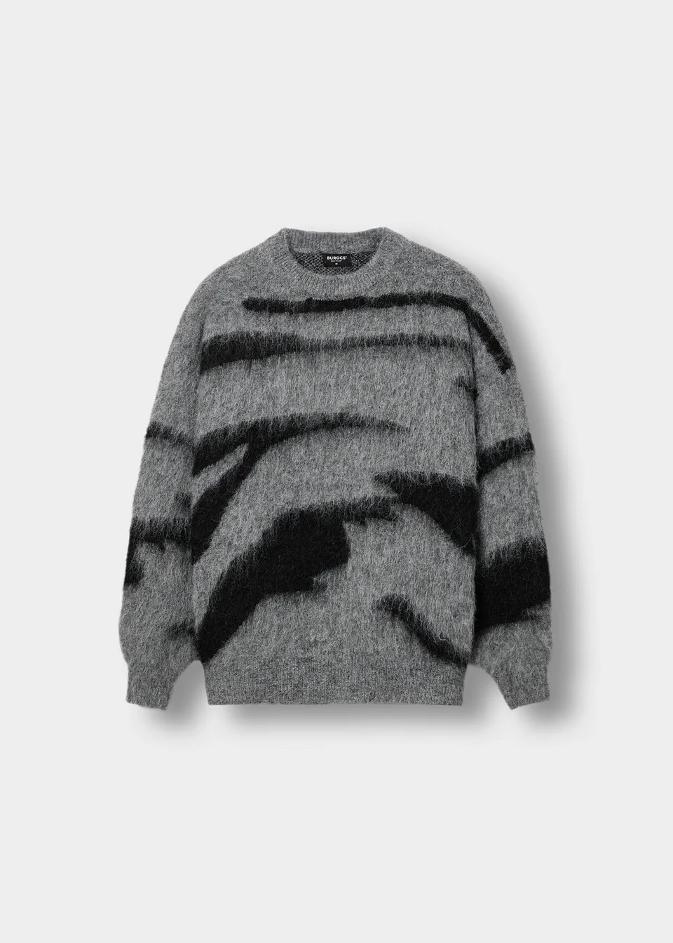 burocs-hairy-monochrome-knit-sweater-strickpullover-grey image 1