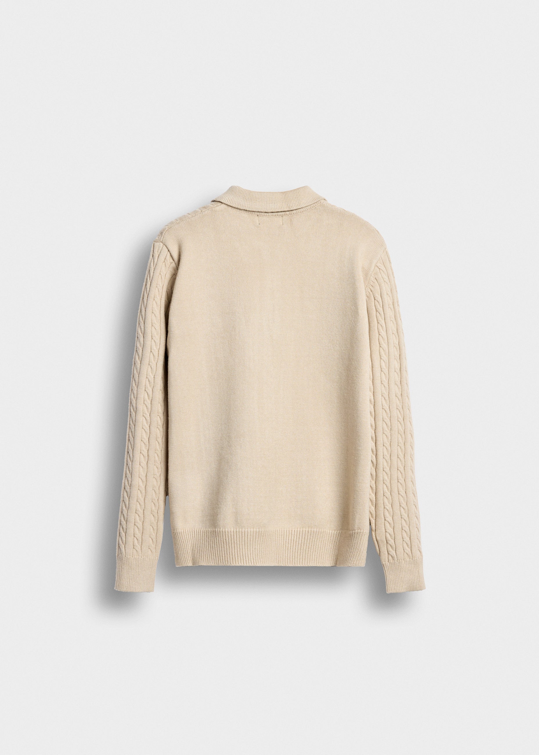 burocs-cable-knit-polo-sweater-beige-zopfstrick image 2
