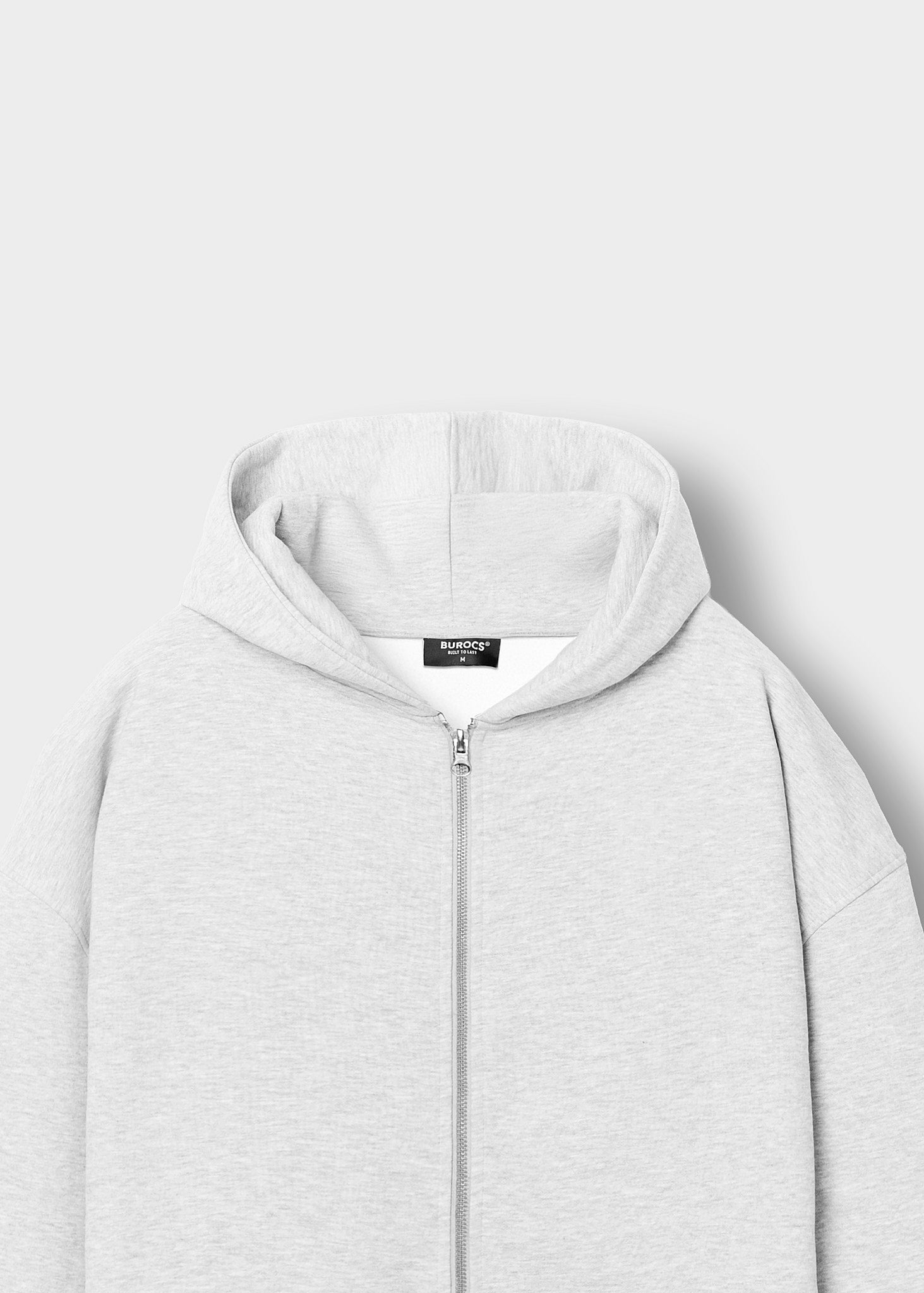 burocs-basic-zip-hoodie-ash-grey-oversized-fit image 3
