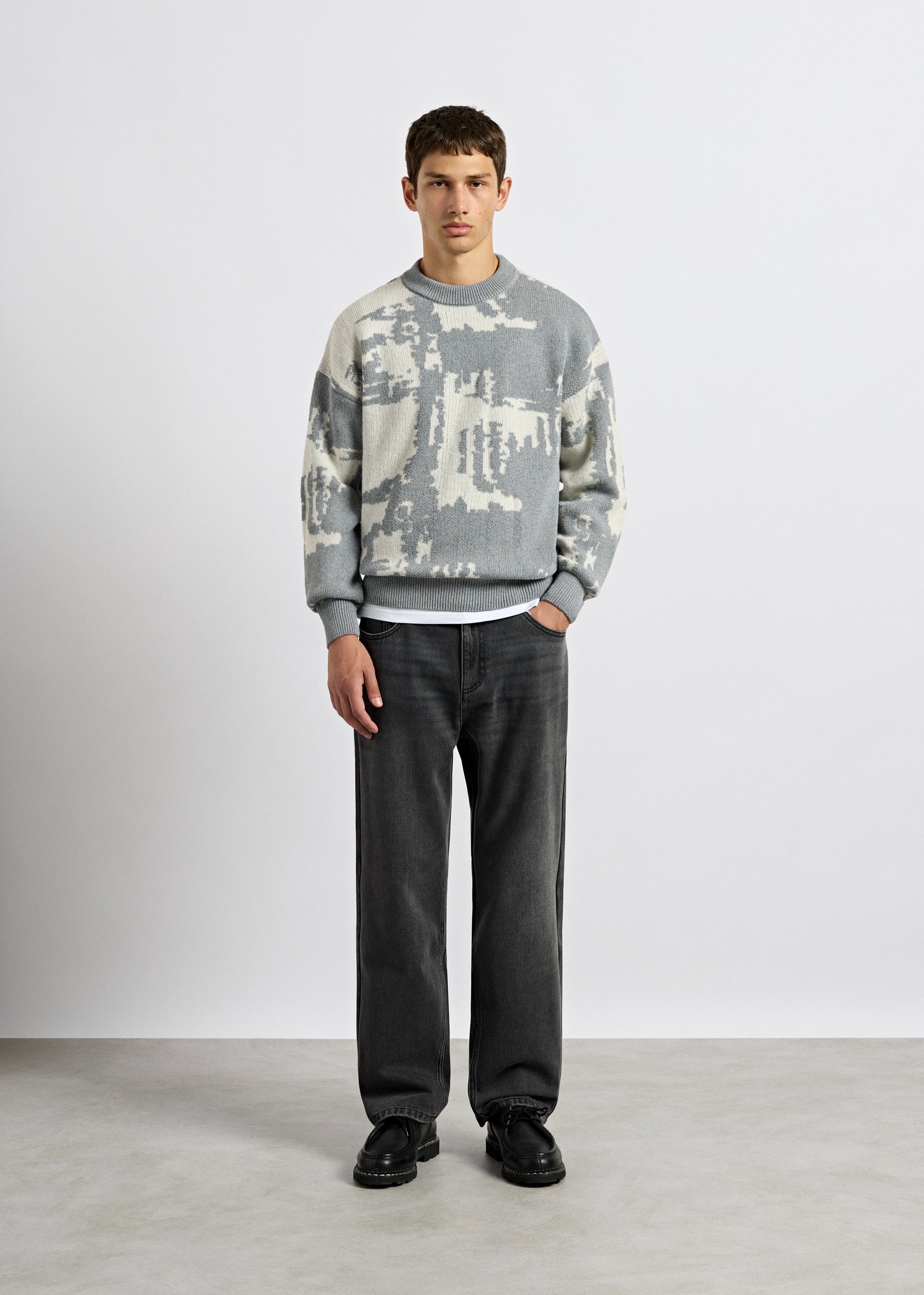 burocs-knit-sweater-strickpullover-grau-oversized-jacquard image 4