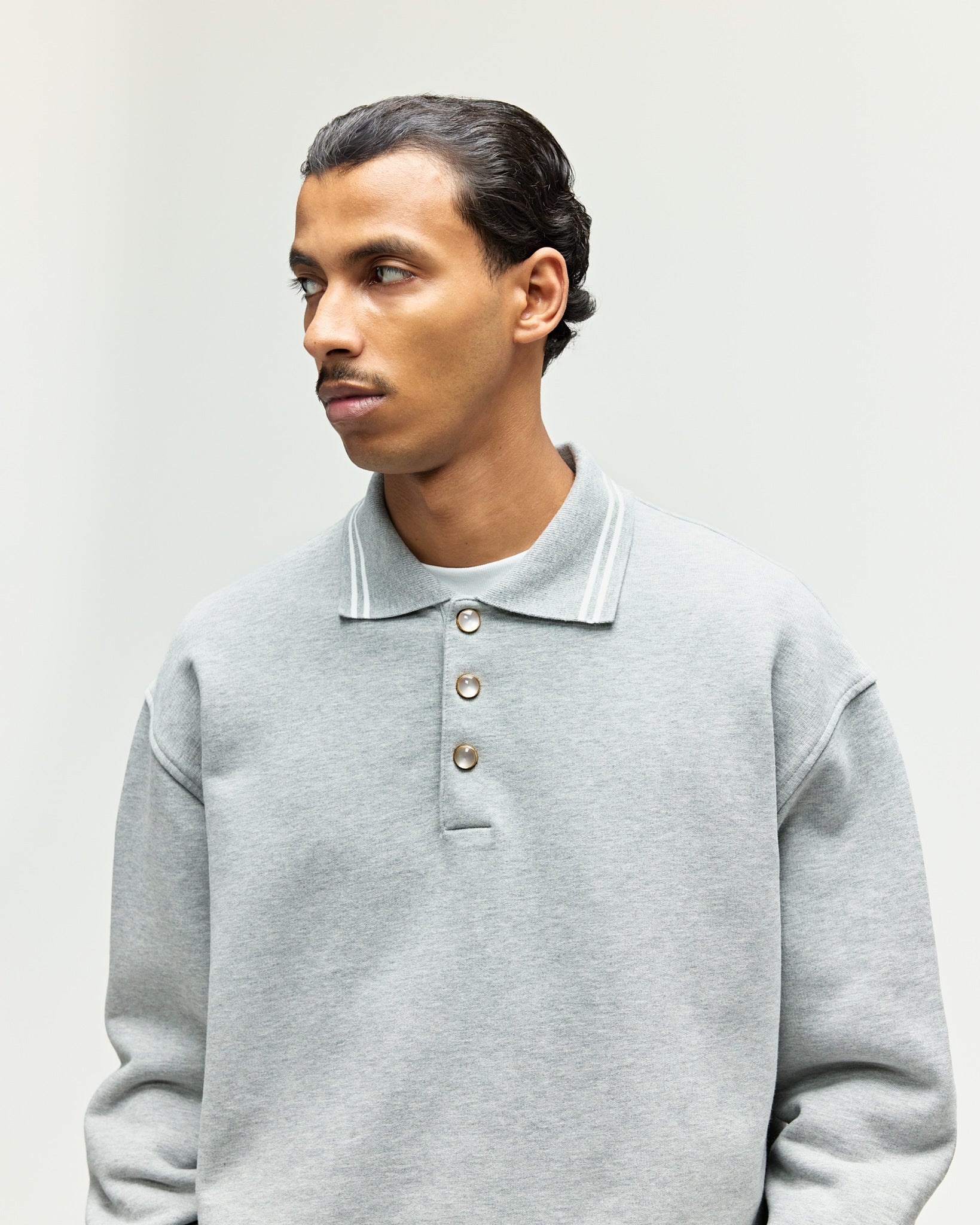 eightyfive-tops-heavy-polo-sweater-sporty-grey-regular image 8