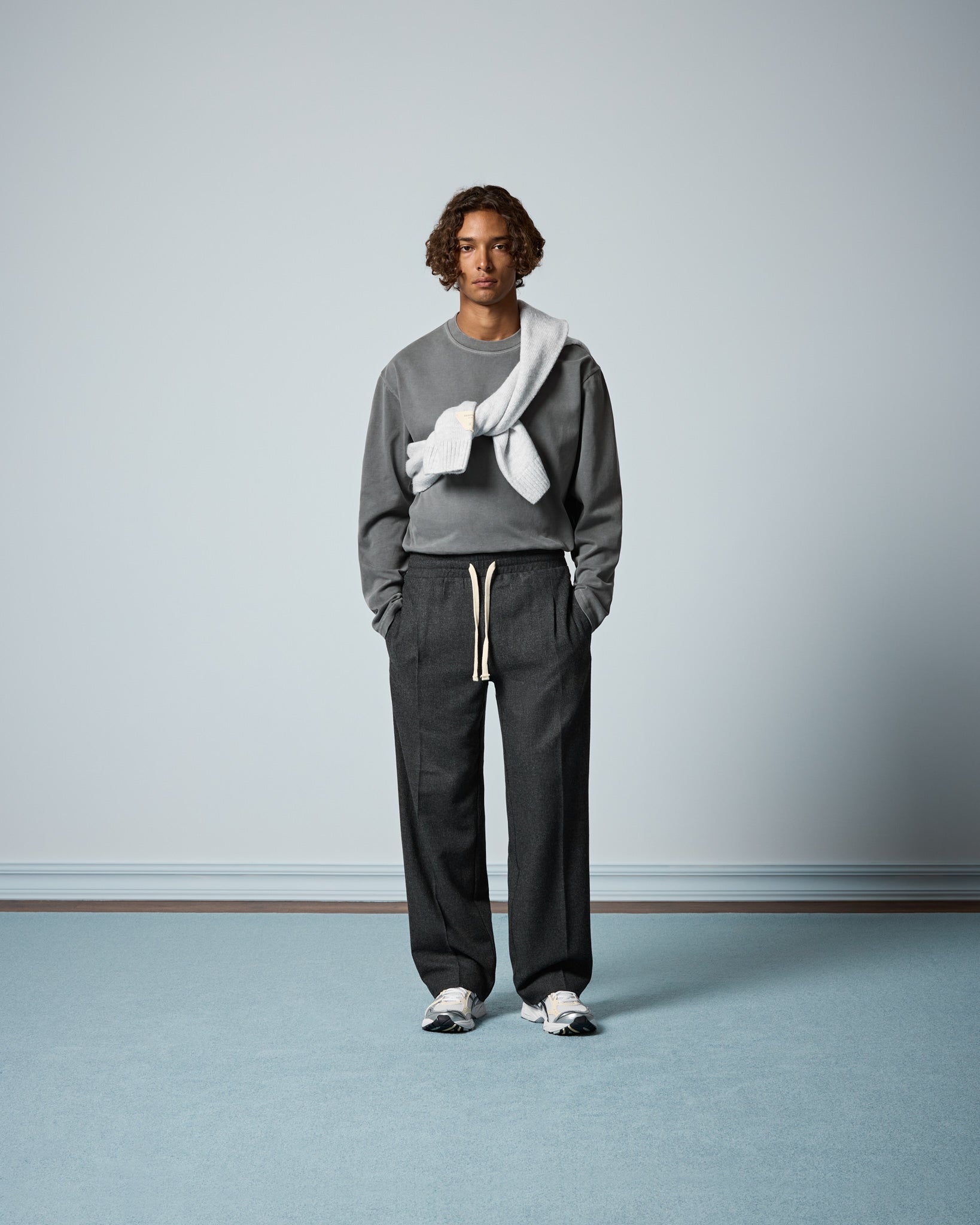 eightyfive-wool-pants-wollhose-grey-melange-elastikbund image 4