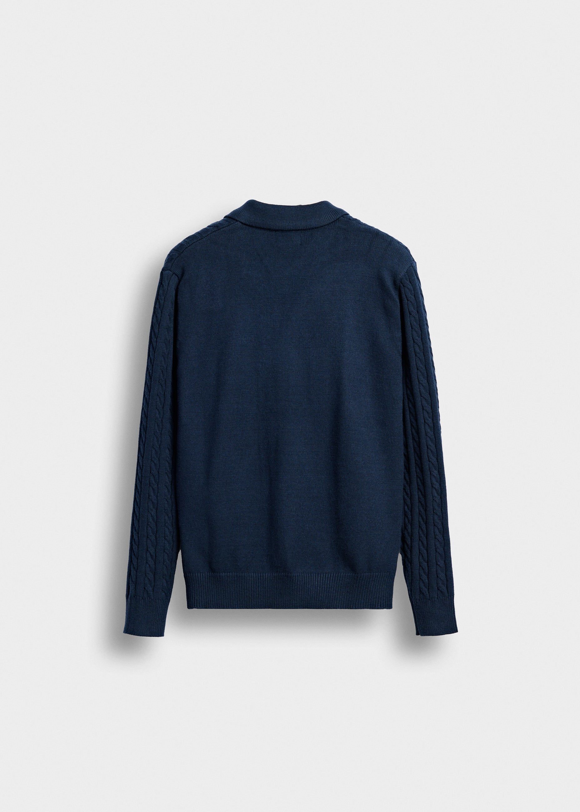 burocs-cable-knit-polo-sweater-herren-navy-zopfstrick image 2