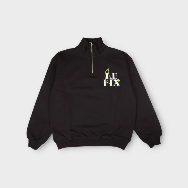 le-fix-moon-quarter-zip-schwarz-100-baumwolle image 1