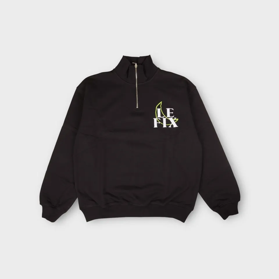 le-fix-moon-quarter-zip-schwarz-100-baumwolle image 1