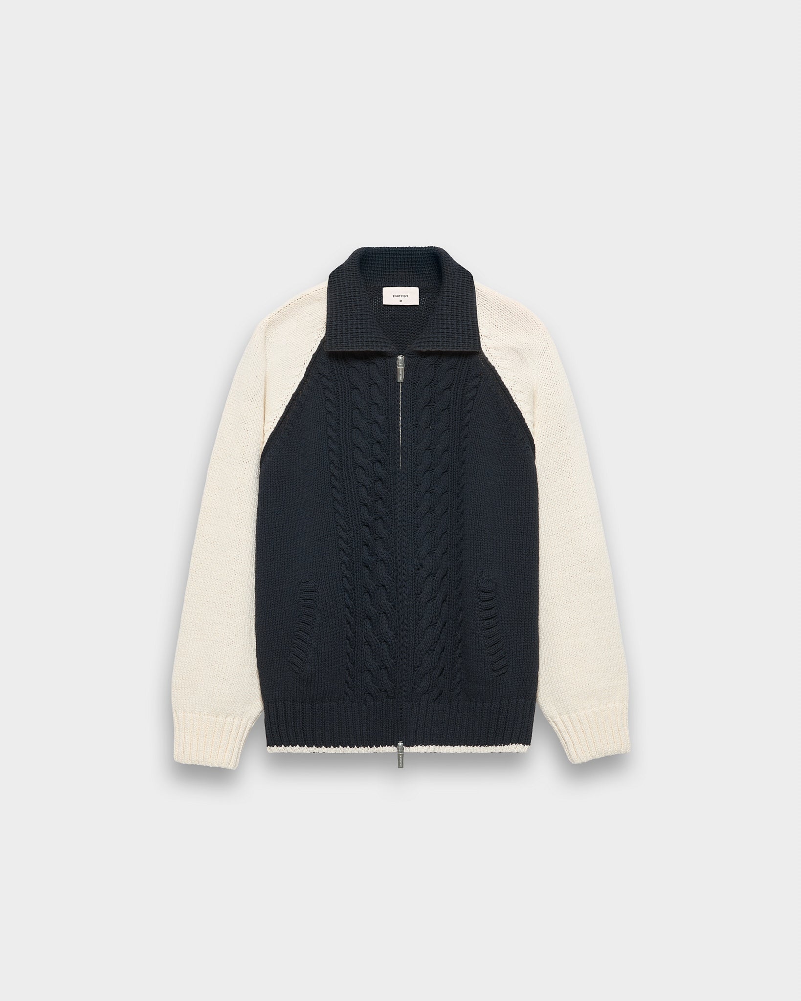 eightyfive-cable-knit-trainer-jacket-jacke-navy image 1