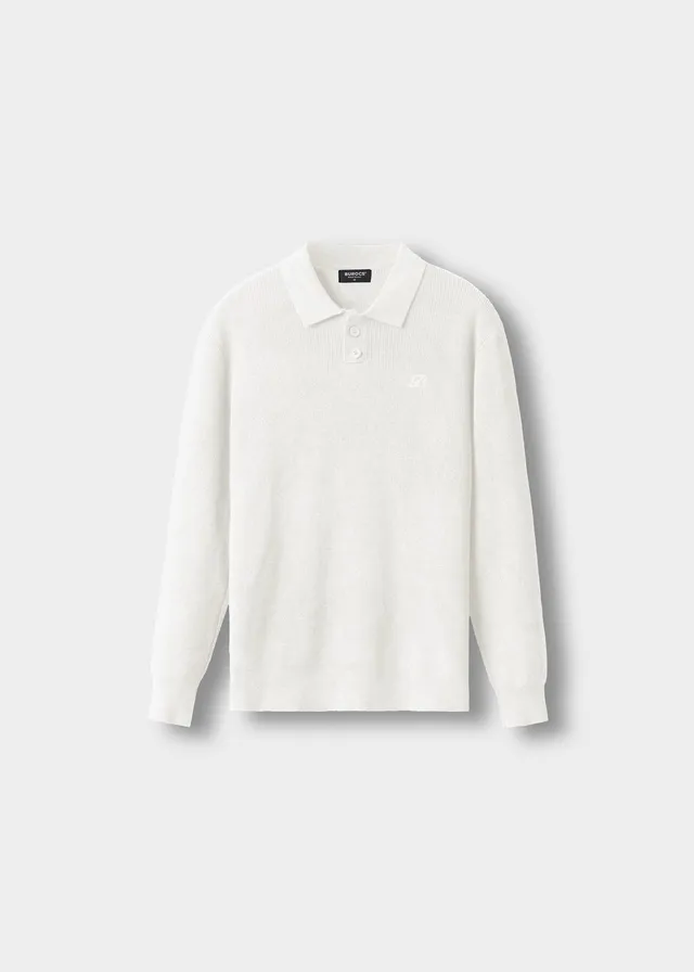 burocs-knitwear-heavy-polo-knit-sweater-pullover-creme image 1