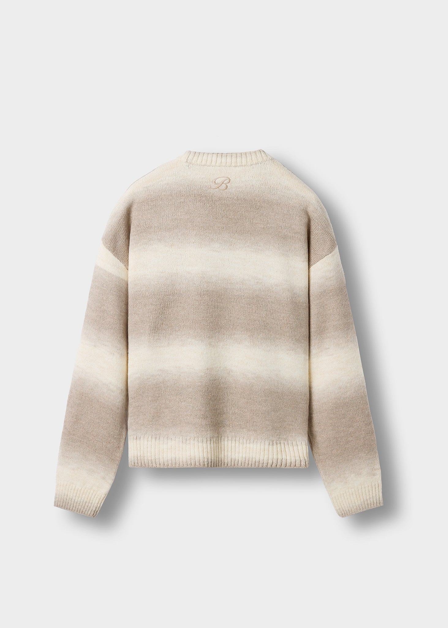 burocs-knit-gradient-crewneck-sweater-pullover-taupe image 2