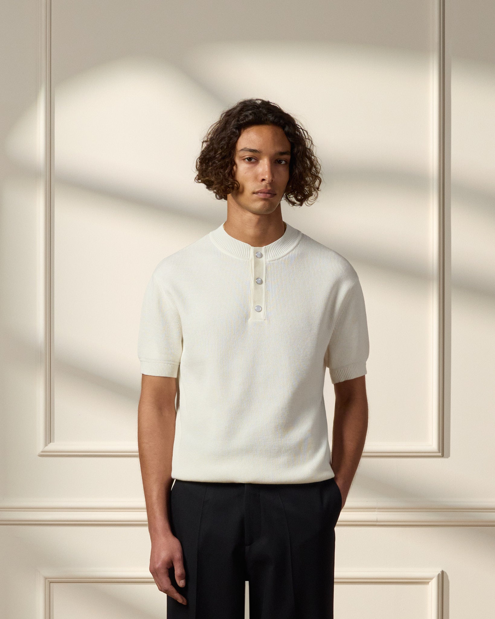 eightyfive-tops-knitted-henley-polo-t-shirt-offwhite-regular image 3