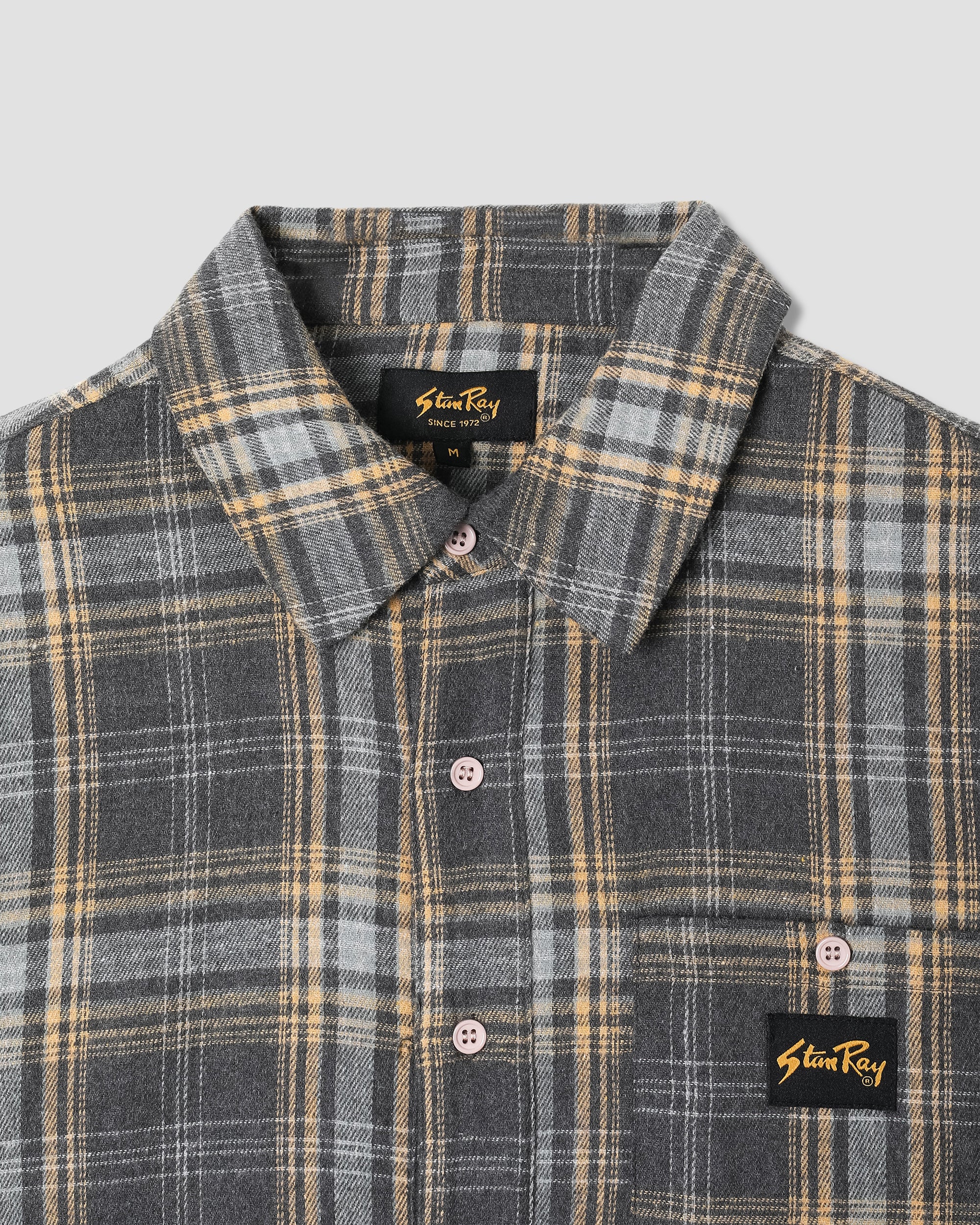 stan-ray-flannel-shirt-kurzarmhemd-charcoal-plaid-145gsm image 4