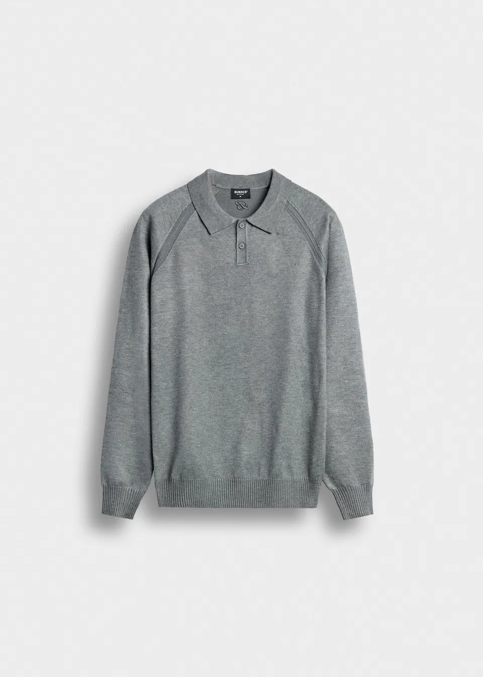 burocs-knitwear-fine-knit-polo-sweater-pullover-grey image 1