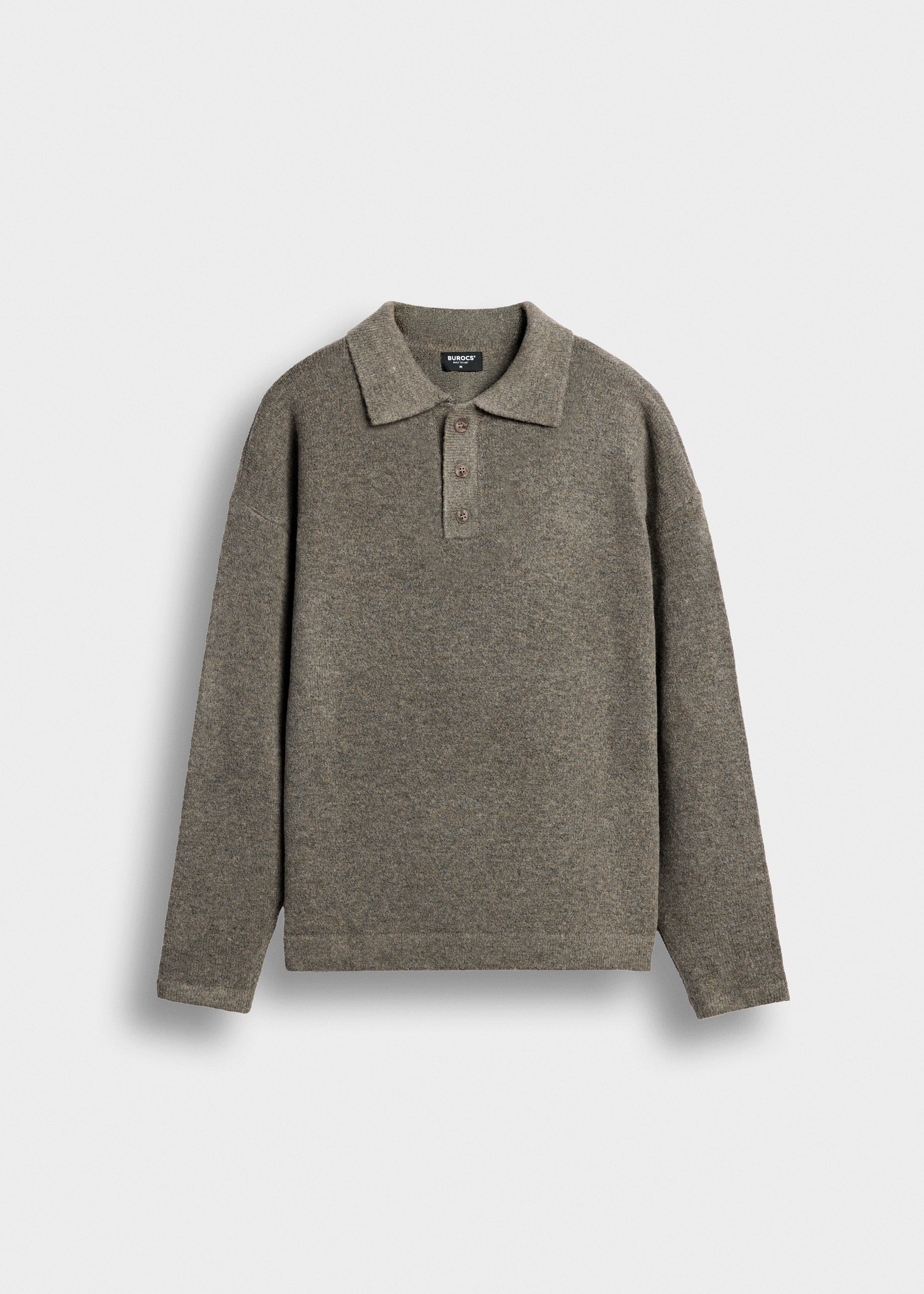 burocs-knitwear-hairy-knit-polo-sweater-brown-oversize image 1
