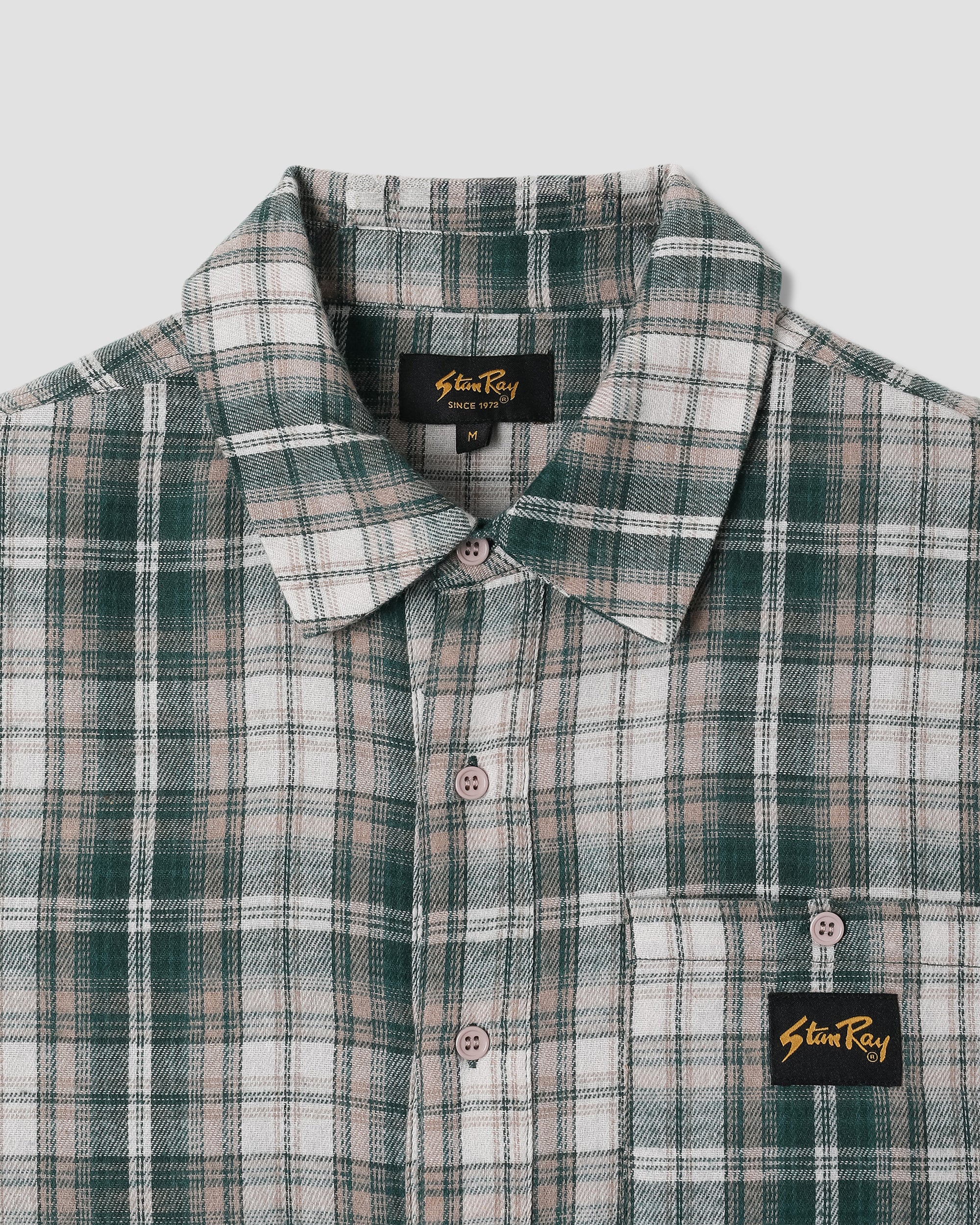 stan-ray-flannel-shirt-flanellhemd-green-plaid-kurzarm image 3