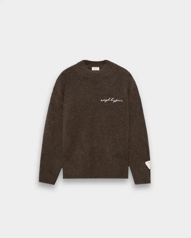 eightyfive-heavy-crew-neck-sweater-pullover-dark-khaki image 1