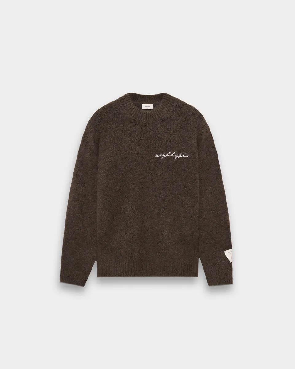 eightyfive-heavy-crew-neck-sweater-pullover-dark-khaki image 1