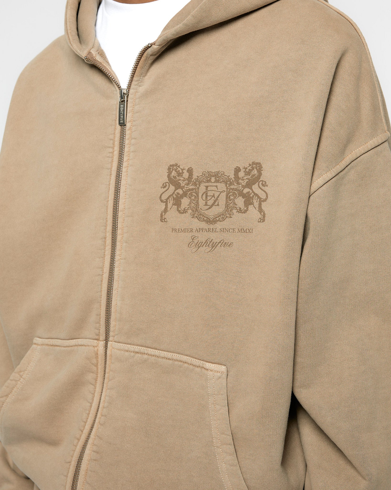 eightyfive-tops-washed-premier-zip-hoodie-mocha-490gsm image 7