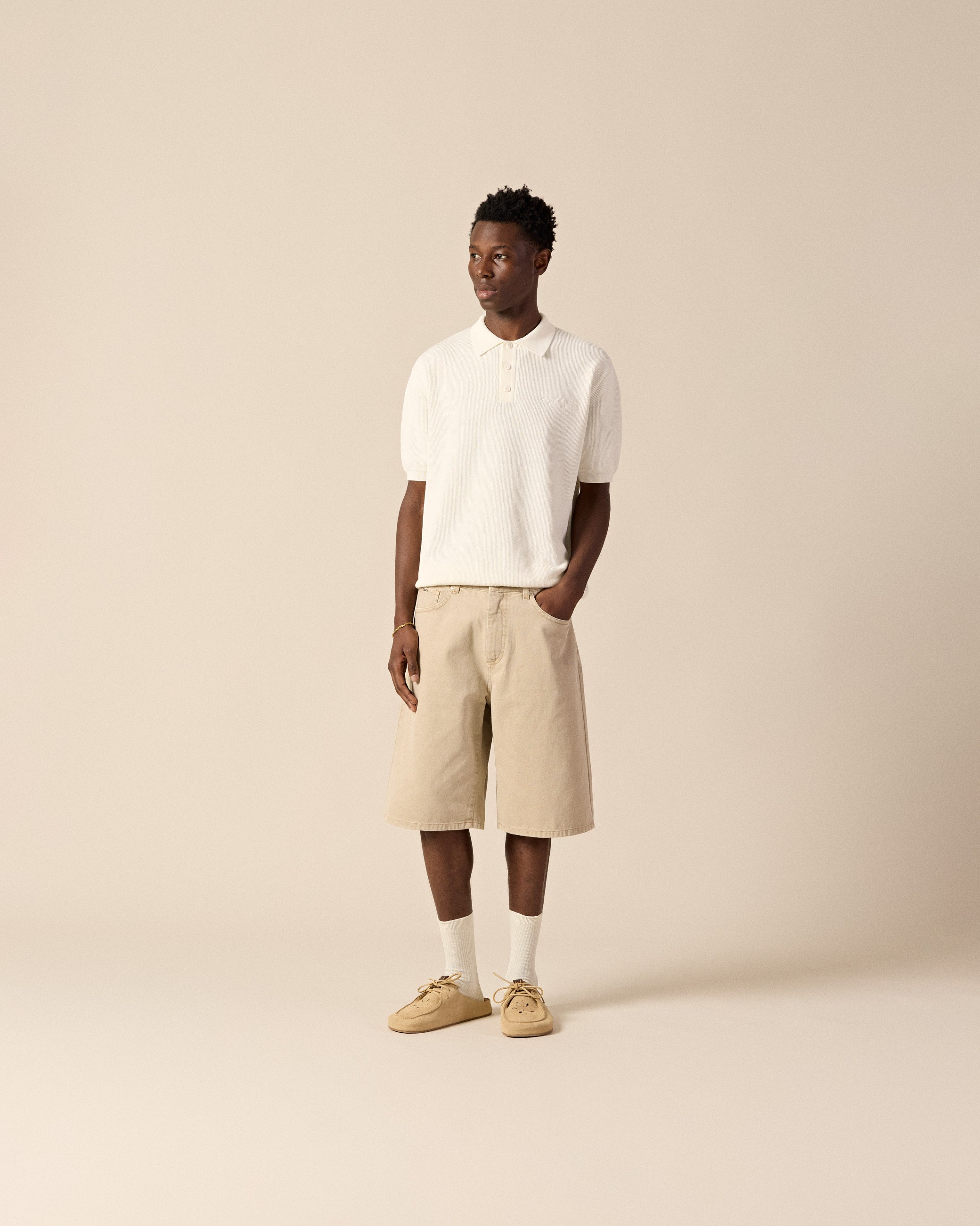 eightyfive-knit-poloshirt-off-white-baumwolle image 4