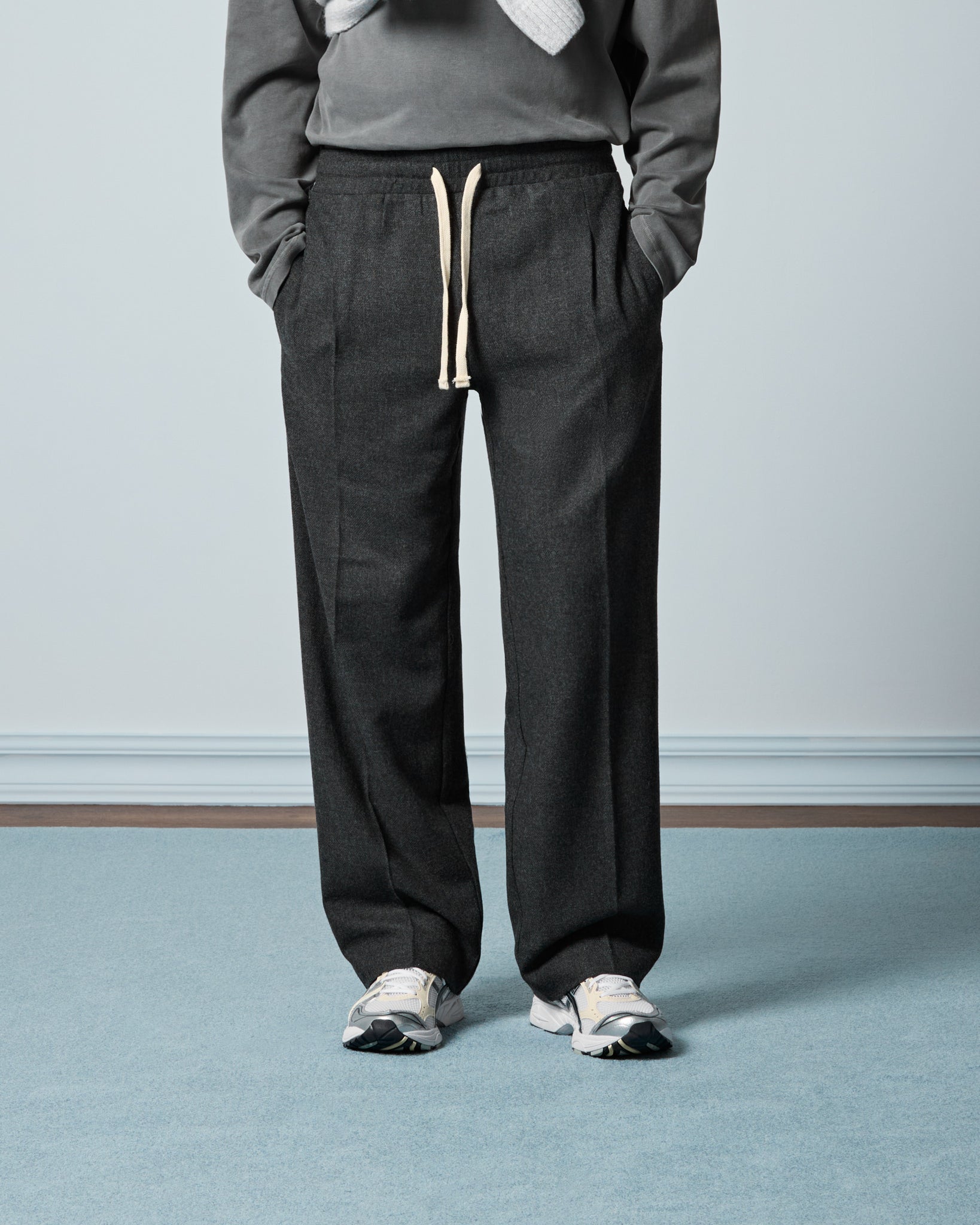 eightyfive-wool-pants-wollhose-grey-melange-elastikbund image 3