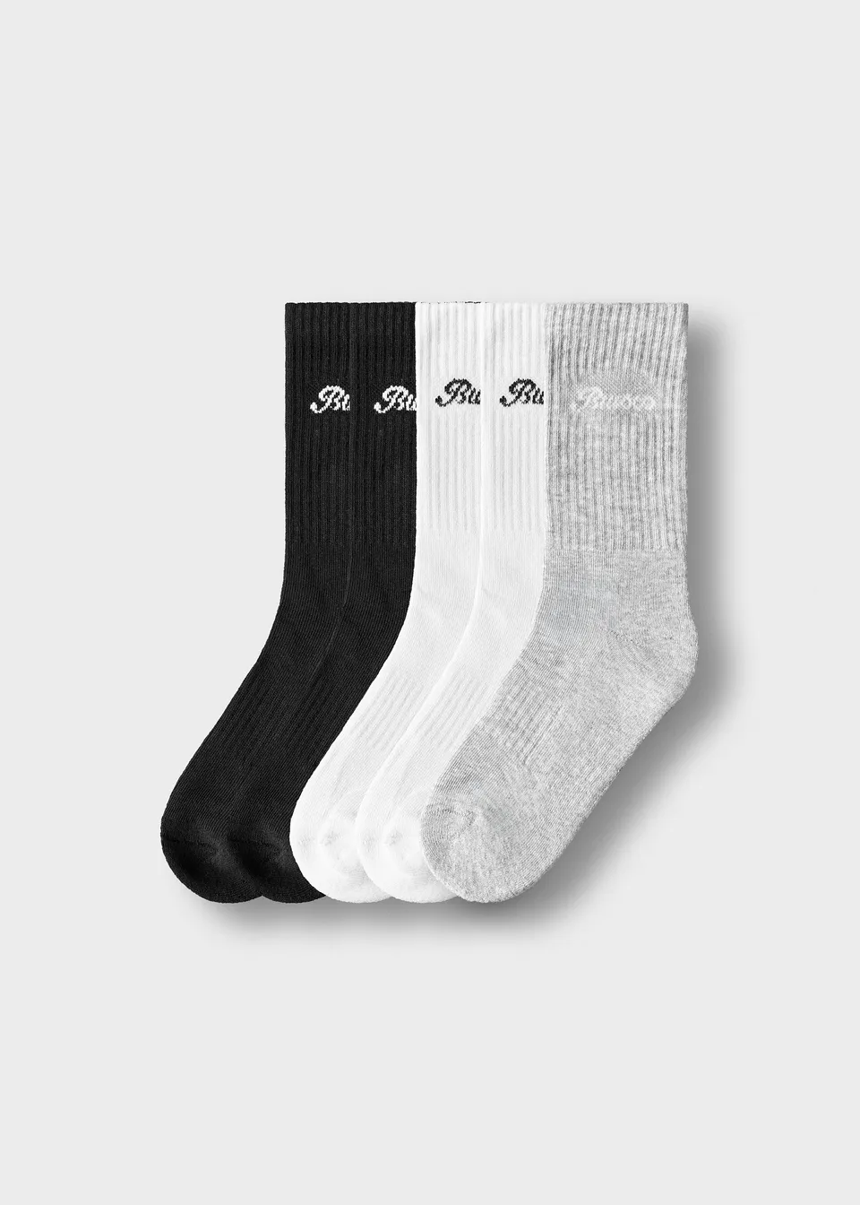 burocs-logo-crew-socks-5-pack-socken-schwarz-wei-grau image 1