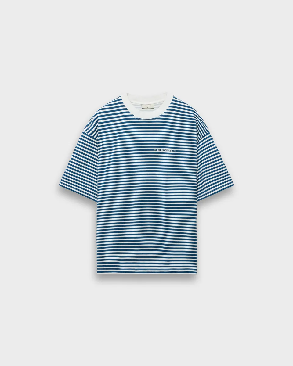 eightyfive-striped-contrast-t-shirt-herren-blue-320gsm image 1