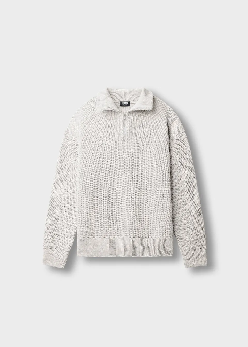 burocs-knitwear-chunky-knit-half-zip-sweater-ecru-grobstrick image 1